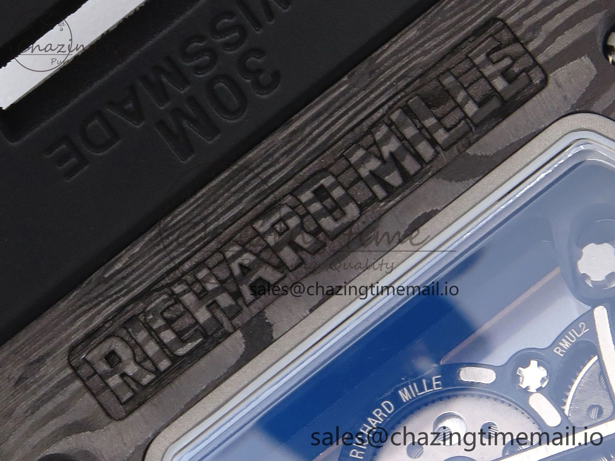 RM055 NTPT YSF 1:1 Best Edition RG Bezel Black Crown on Black Rubber Strap RMUL2 Super Clone