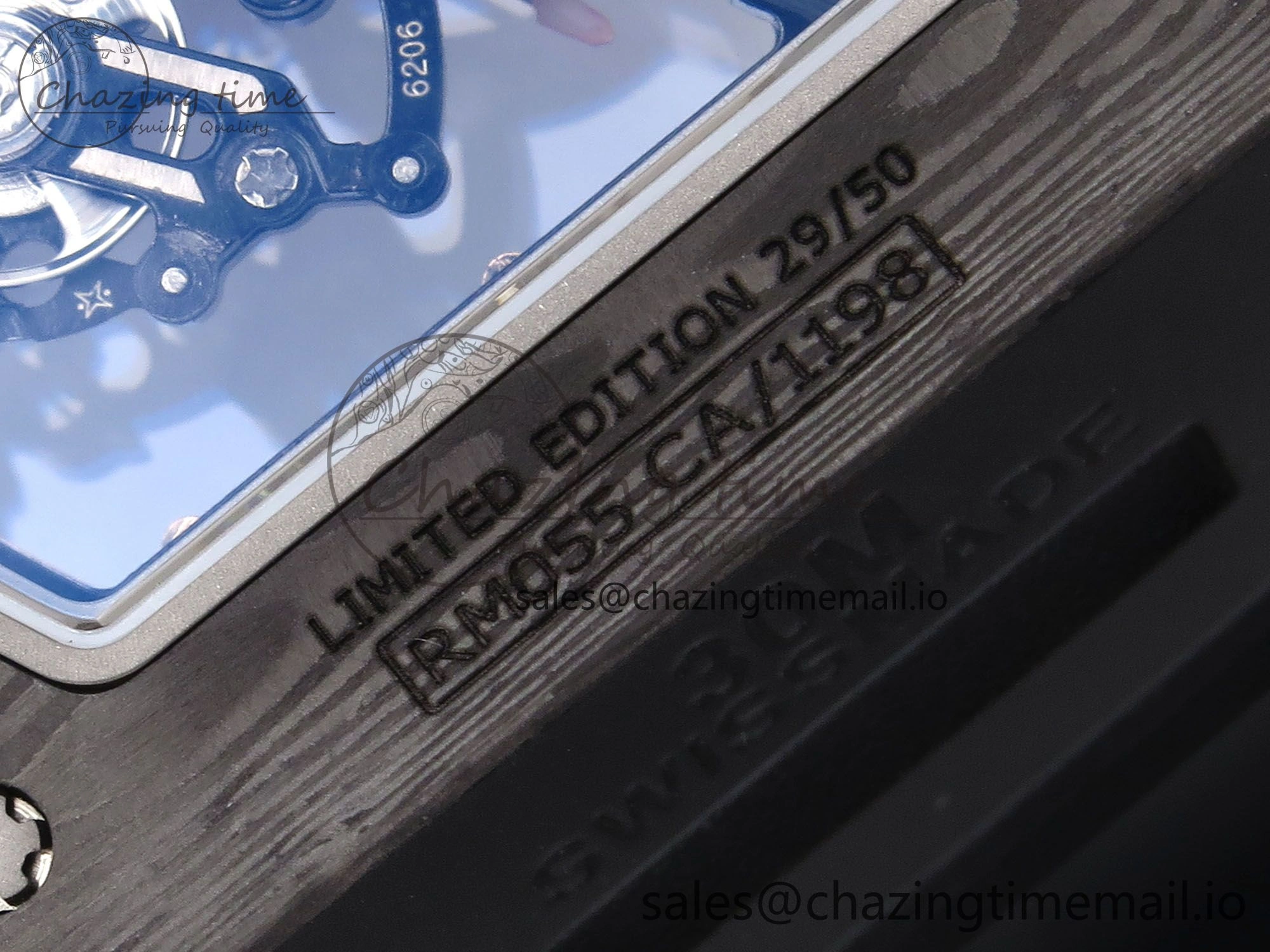 RM055 NTPT YSF 1:1 Best Edition RG Bezel Black Crown on Black Rubber Strap RMUL2 Super Clone