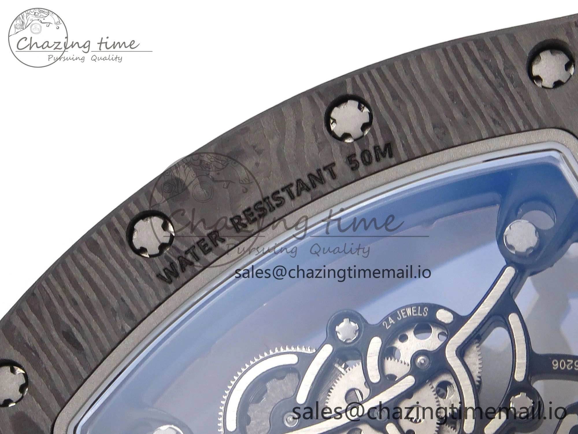 RM055 NTPT YSF 1:1 Best Edition RG Bezel Black Crown on Black Rubber Strap RMUL2 Super Clone