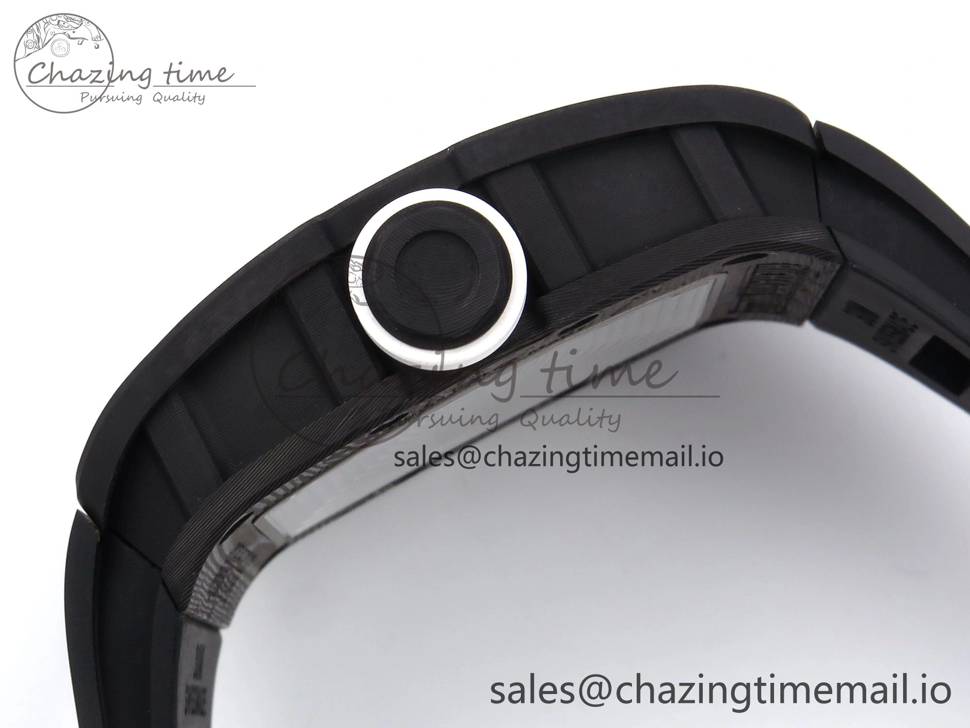 RM055 NTPT YSF 1:1 Best Edition White Bezel White Crown on Black Rubber Strap RMUL2 Super Clone