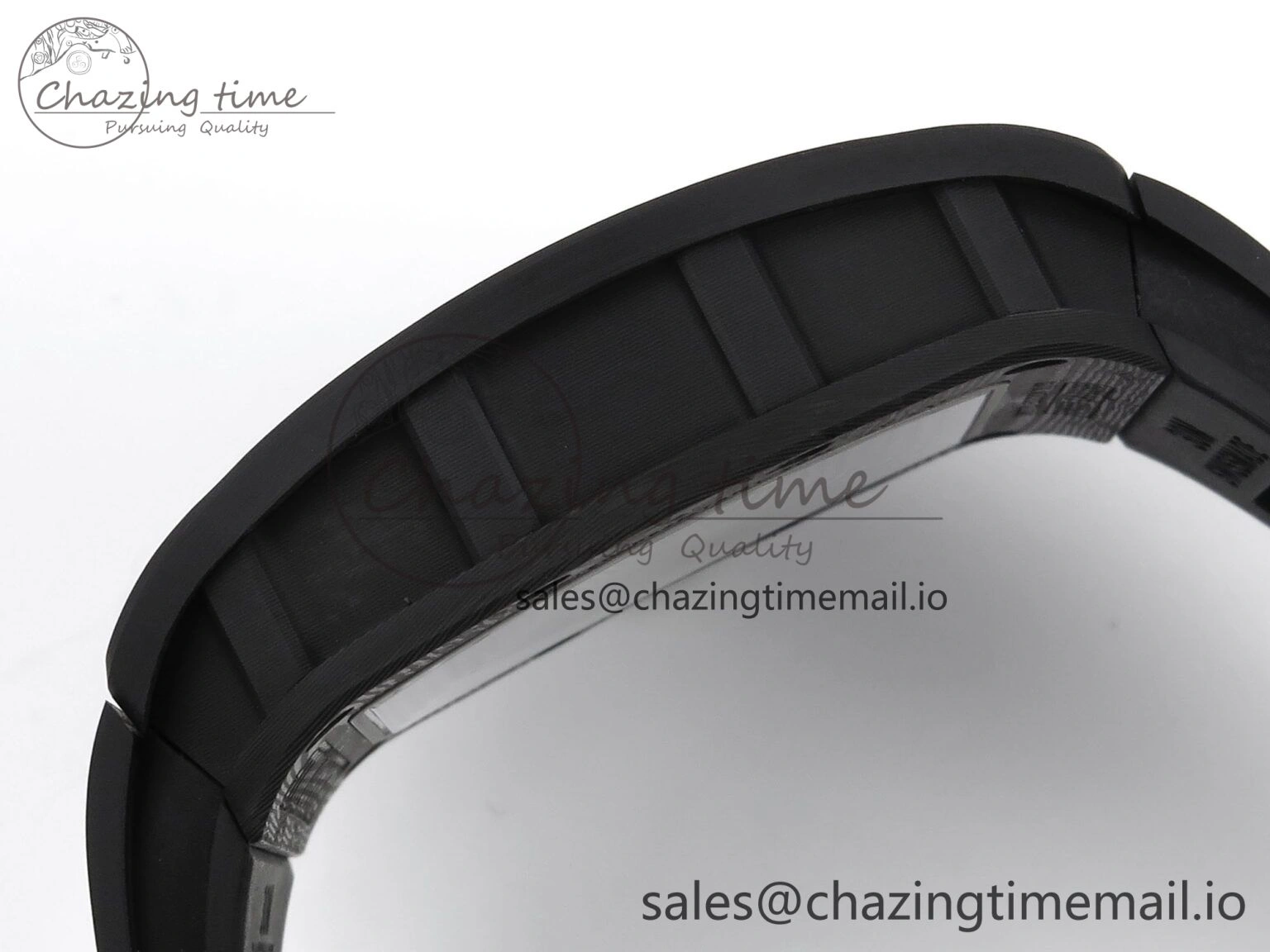 RM055 NTPT YSF 1:1 Best Edition White Bezel White Crown on Black Rubber Strap RMUL2 Super Clone
