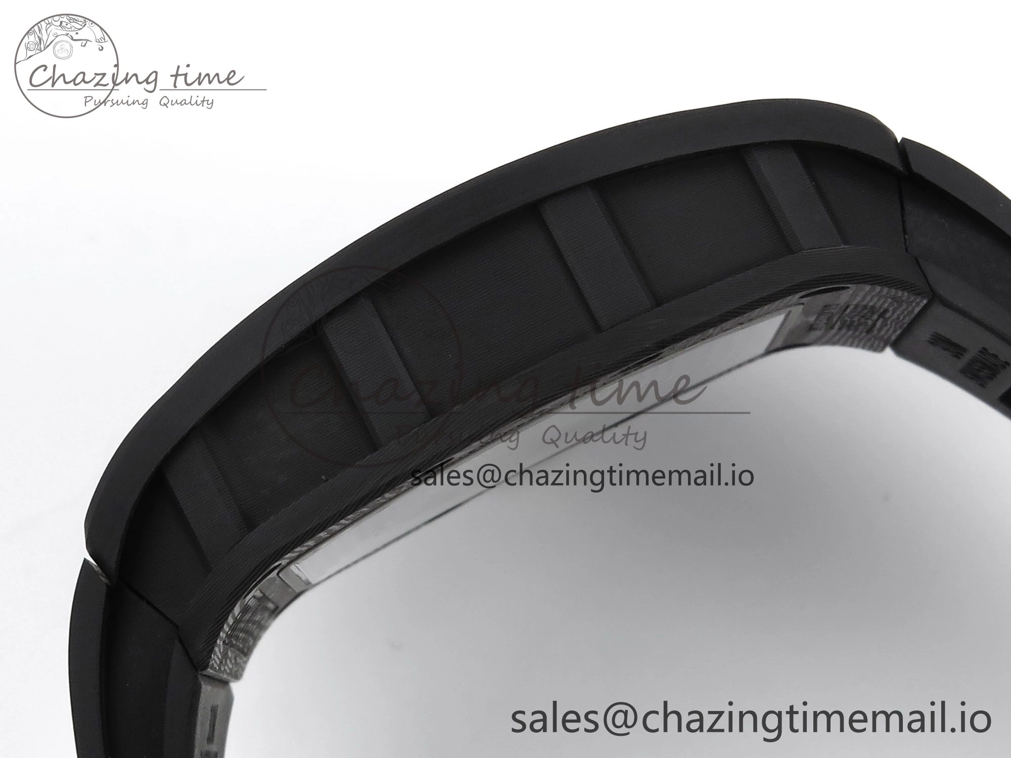 RM055 NTPT YSF 1:1 Best Edition White Bezel White Crown on Black Rubber Strap RMUL2 Super Clone
