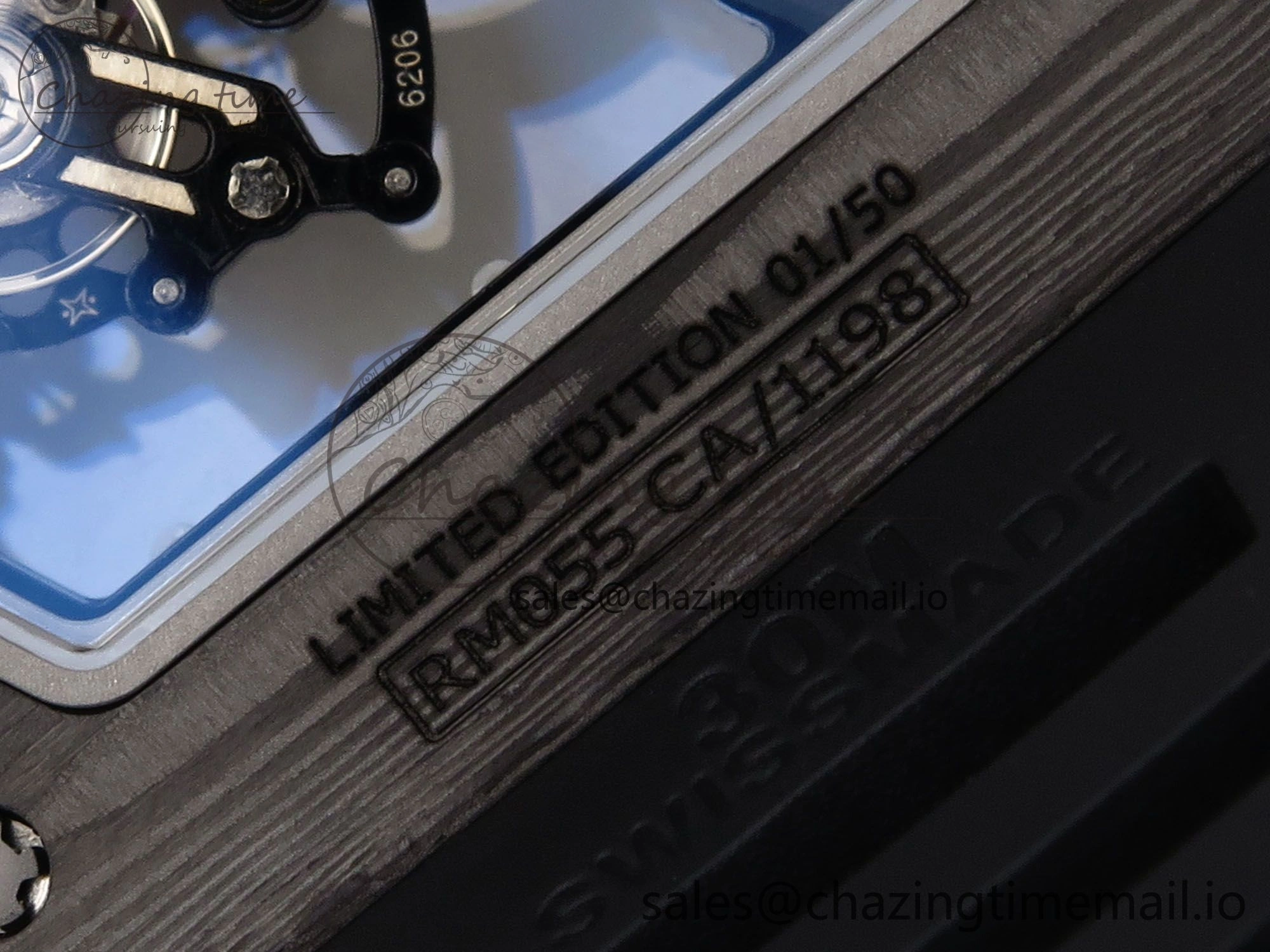 RM055 NTPT YSF 1:1 Best Edition White Bezel White Crown on Black Rubber Strap RMUL2 Super Clone