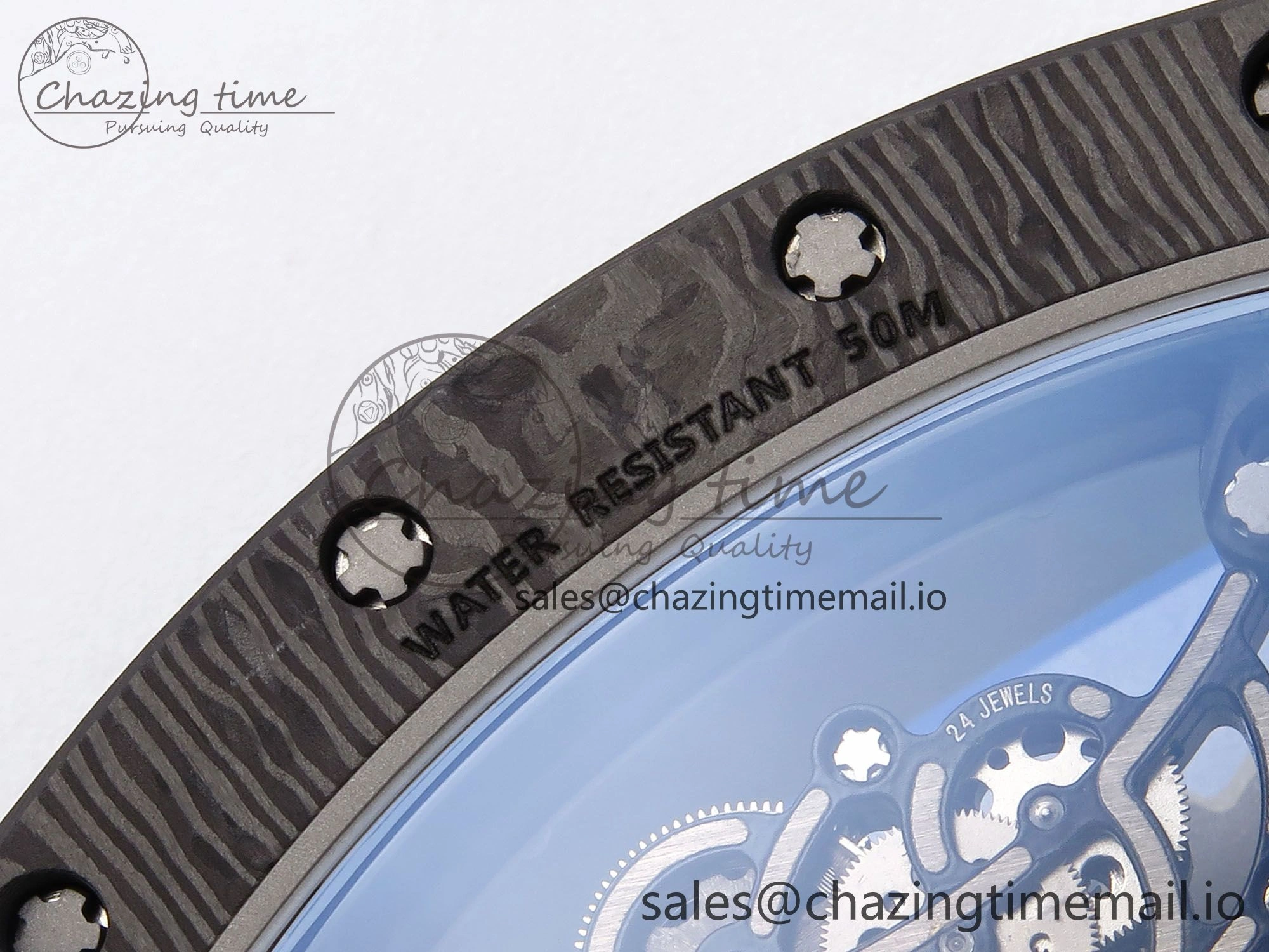 RM055 NTPT YSF 1:1 Best Edition White Bezel White Crown on Black Rubber Strap RMUL2 Super Clone
