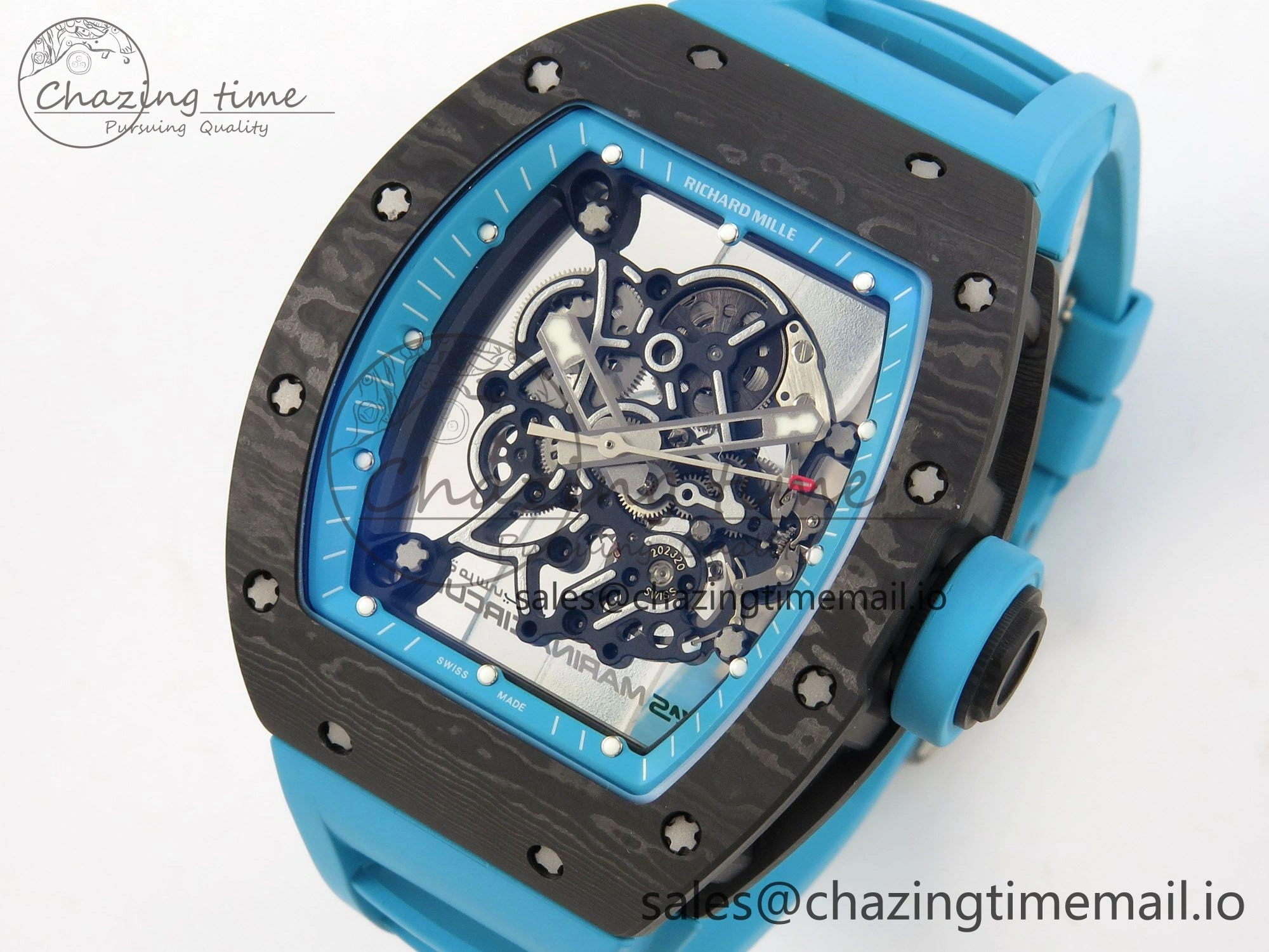 RM055 NTPT Yas Marina Circuit Edition MLF 1:1 Best Edition on Blue Rubber Strap RMUL2 Super Clone