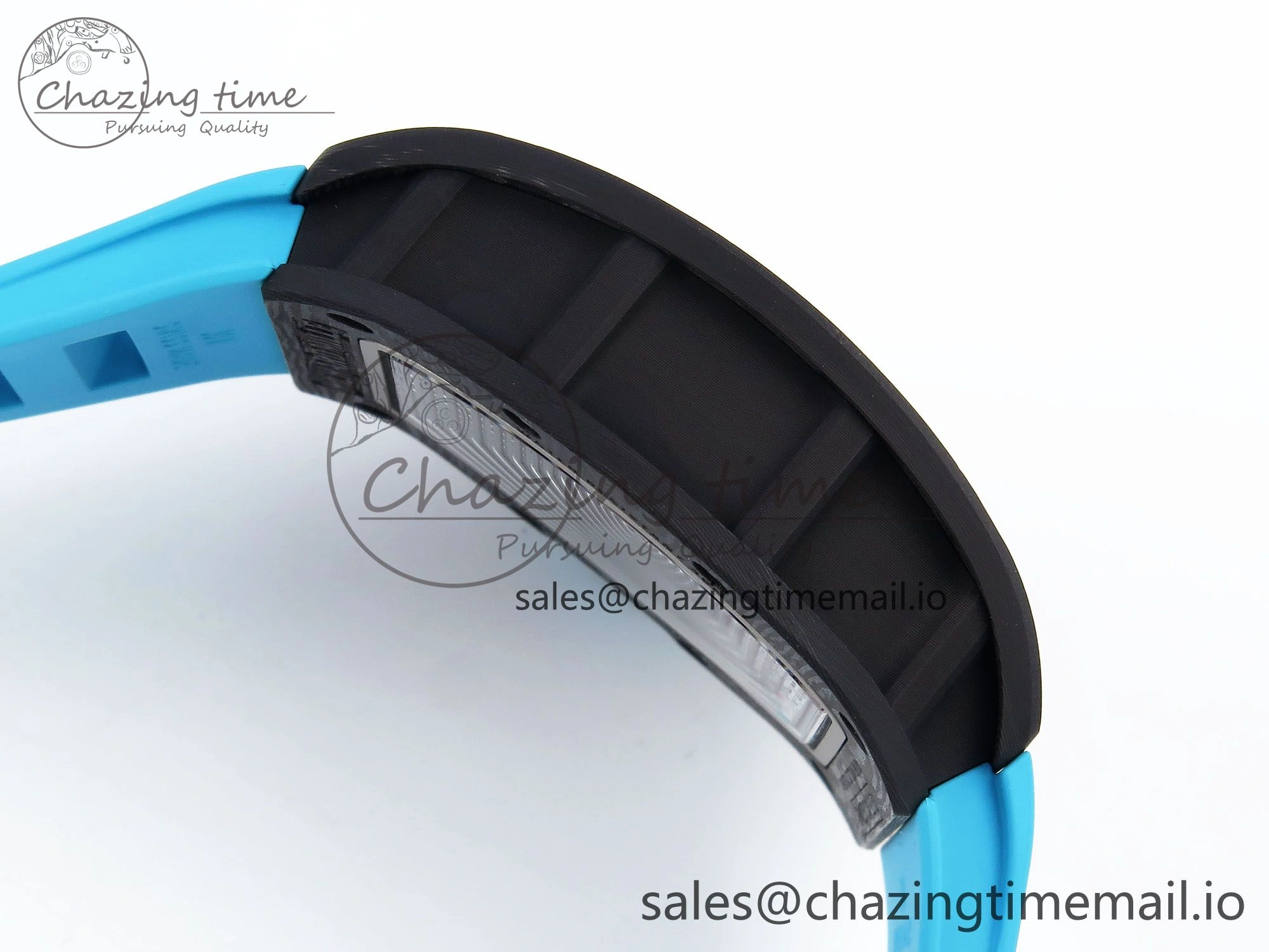 RM055 NTPT ZF 1:1 Best Edition Blue Bezel Blue Crown on Rubber Strap RMUL2 Super Clone