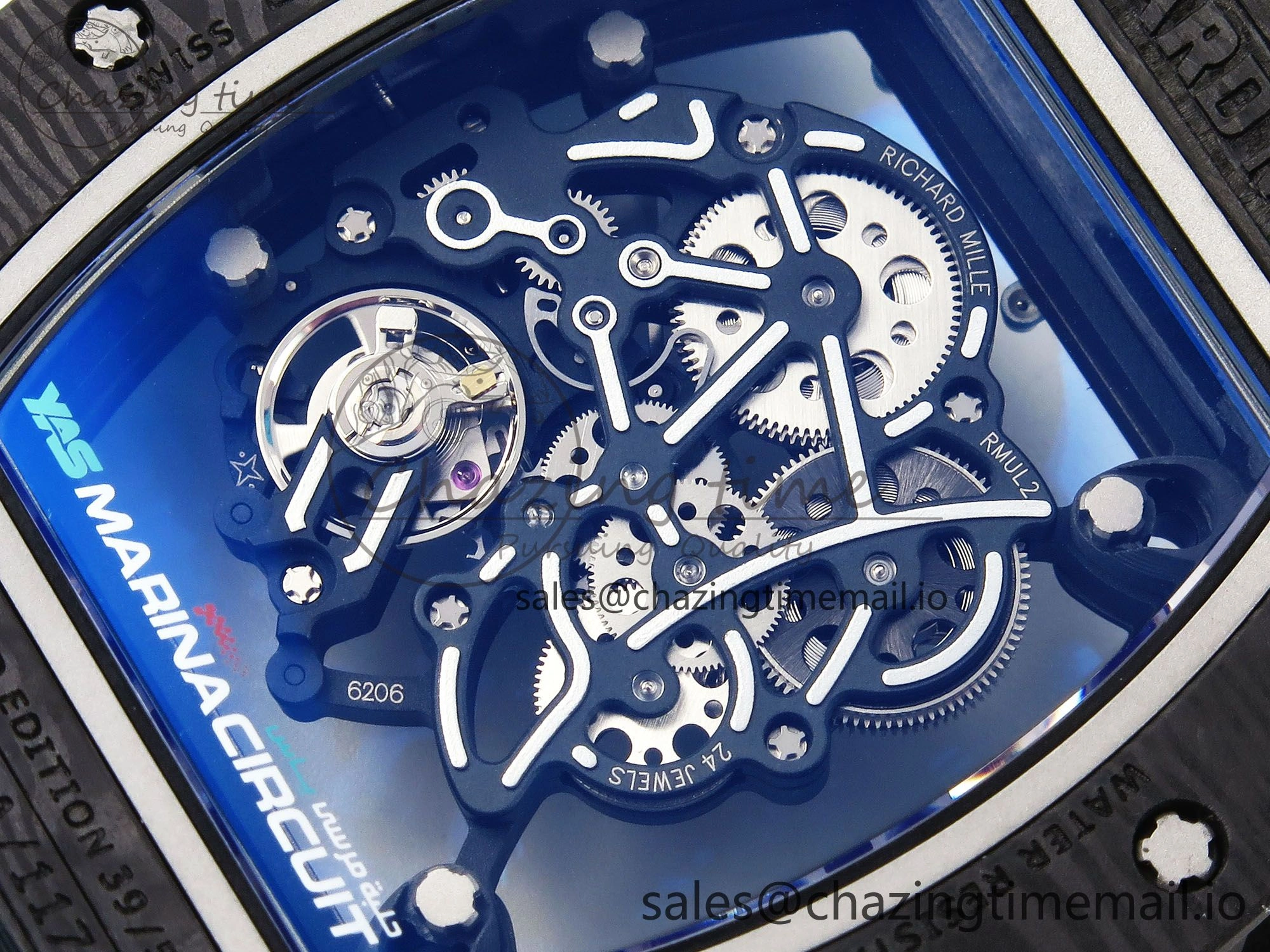RM055 NTPT ZF 1:1 Best Edition Blue Bezel Blue Crown on Rubber Strap RMUL2 Super Clone