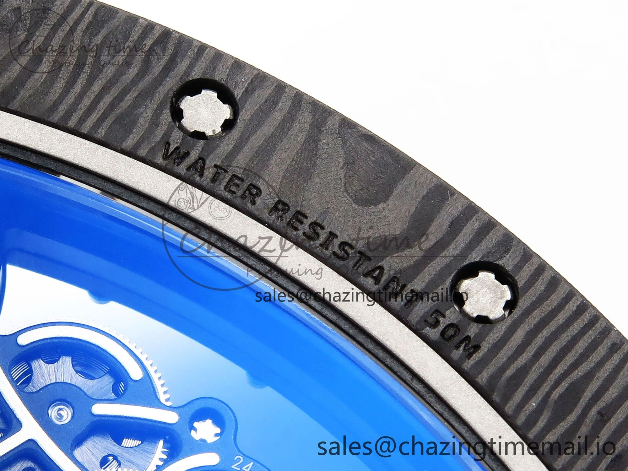 RM055 NTPT ZF 1:1 Best Edition Blue Bezel Blue Crown on Rubber Strap RMUL2 Super Clone