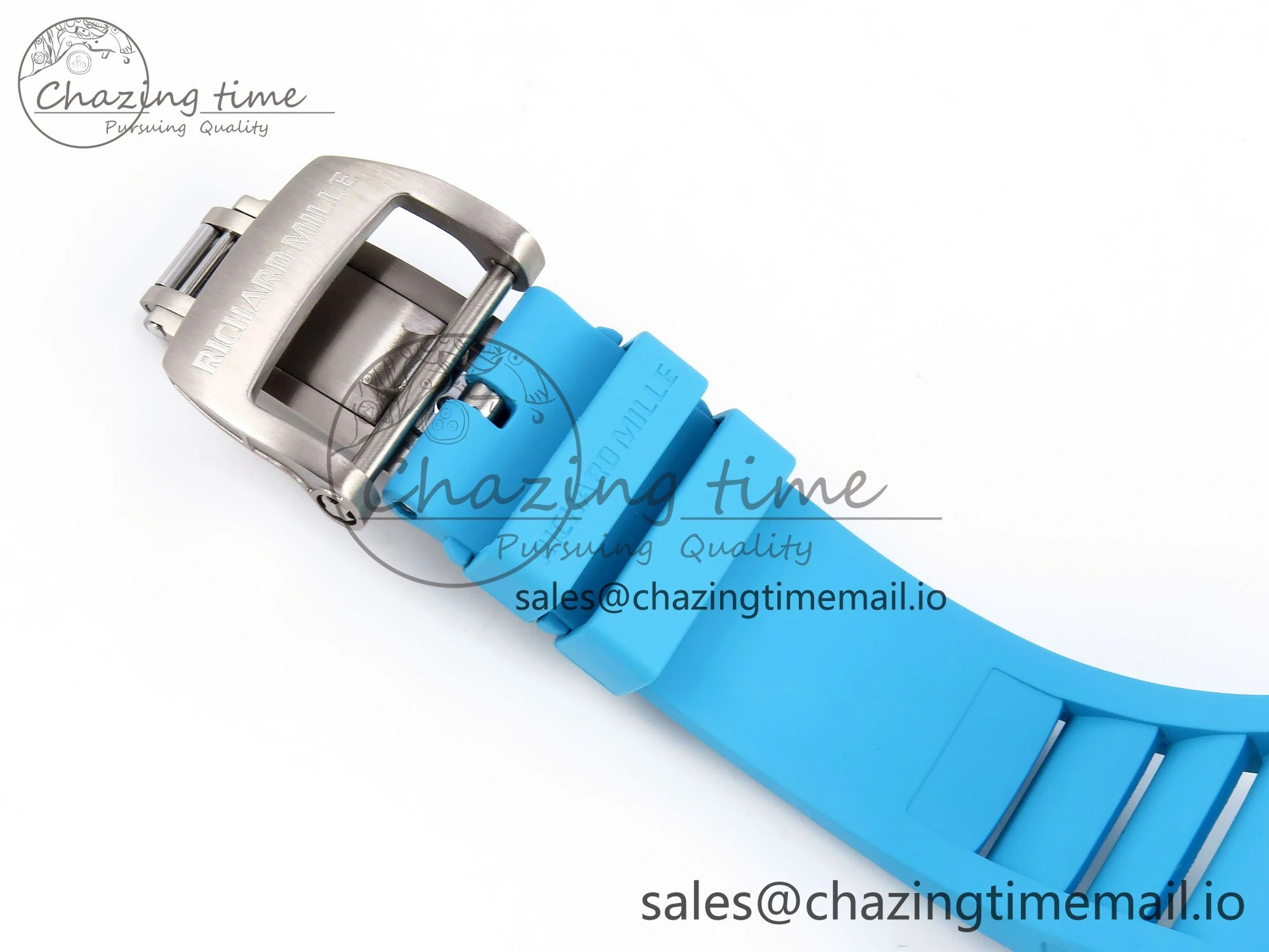 RM055 NTPT ZF 1:1 Best Edition Blue Bezel Blue Crown on Rubber Strap RMUL2 Super Clone
