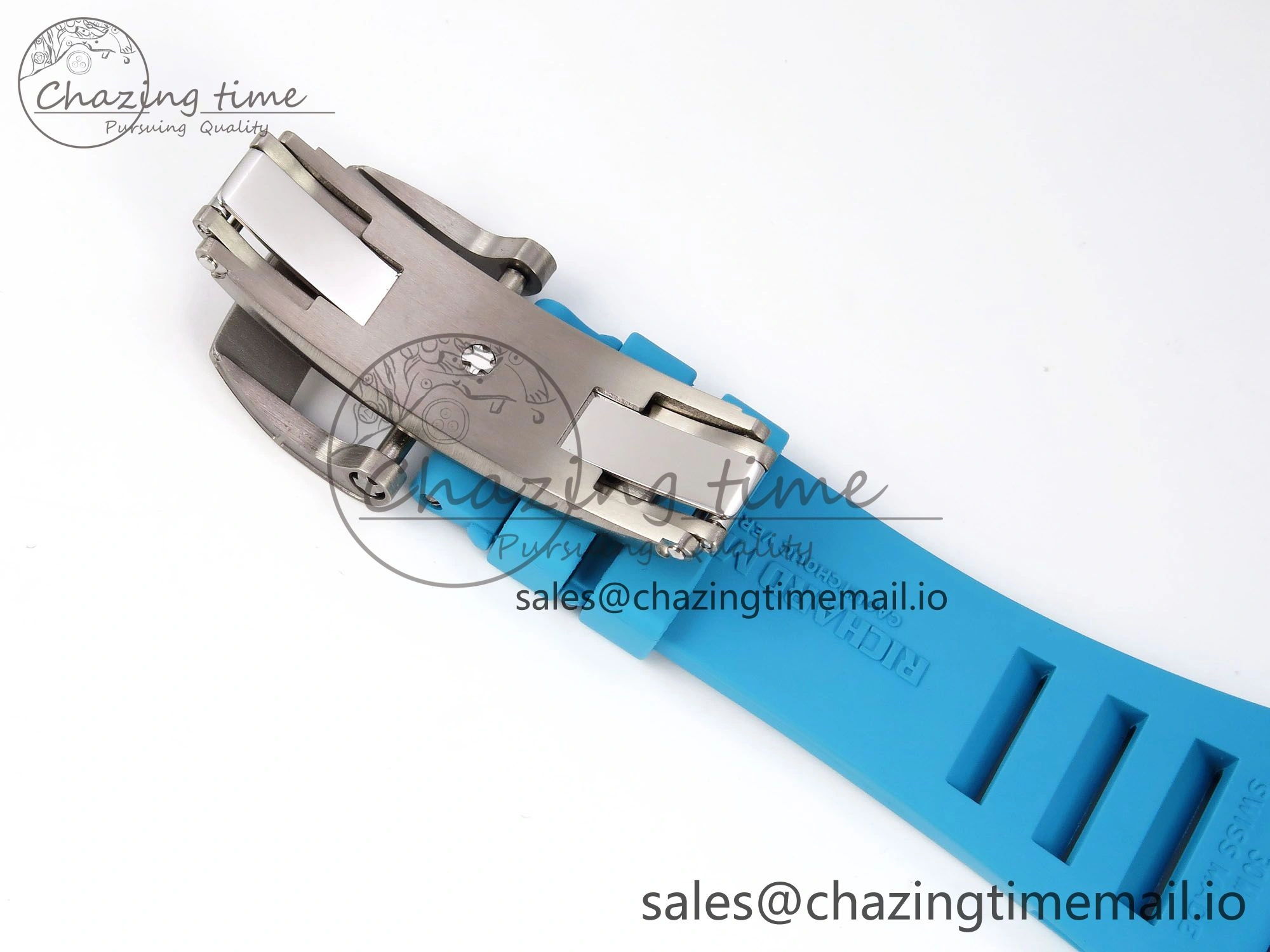 RM055 NTPT ZF 1:1 Best Edition Blue Bezel Blue Crown on Rubber Strap RMUL2 Super Clone