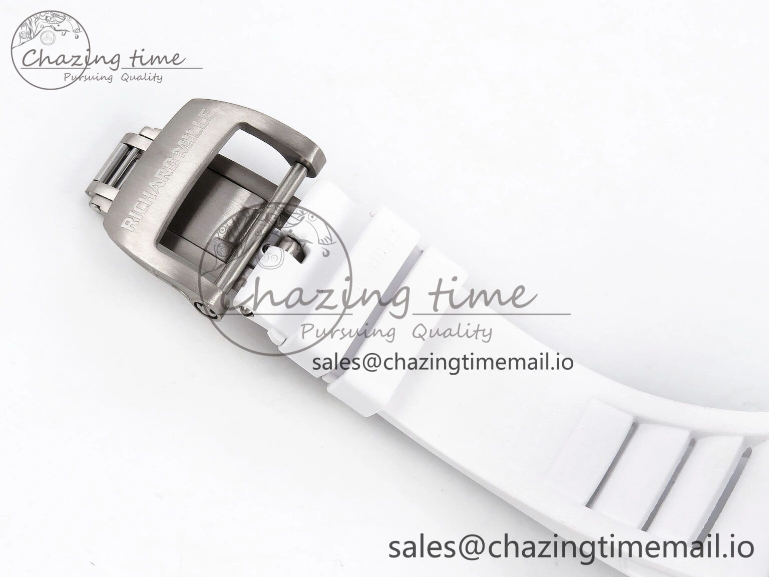 RM055 NTPT ZF 1:1 Best Edition Blue Bezel White Crown on Rubber Strap RMUL2 Super Clone