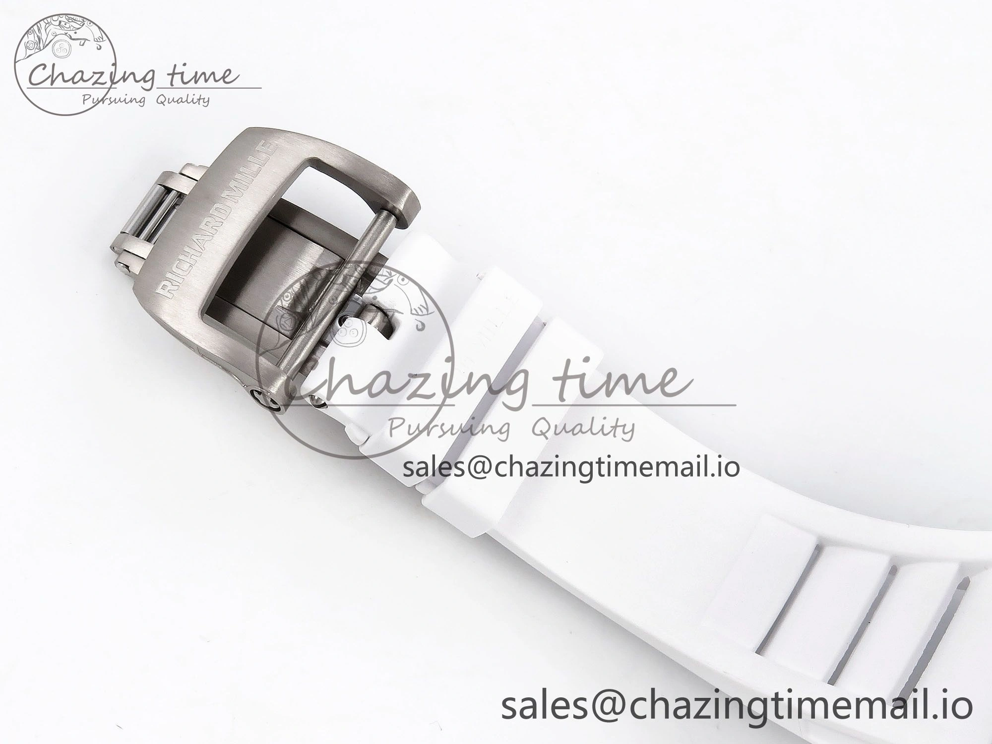 RM055 NTPT ZF 1:1 Best Edition Blue Bezel White Crown on Rubber Strap RMUL2 Super Clone