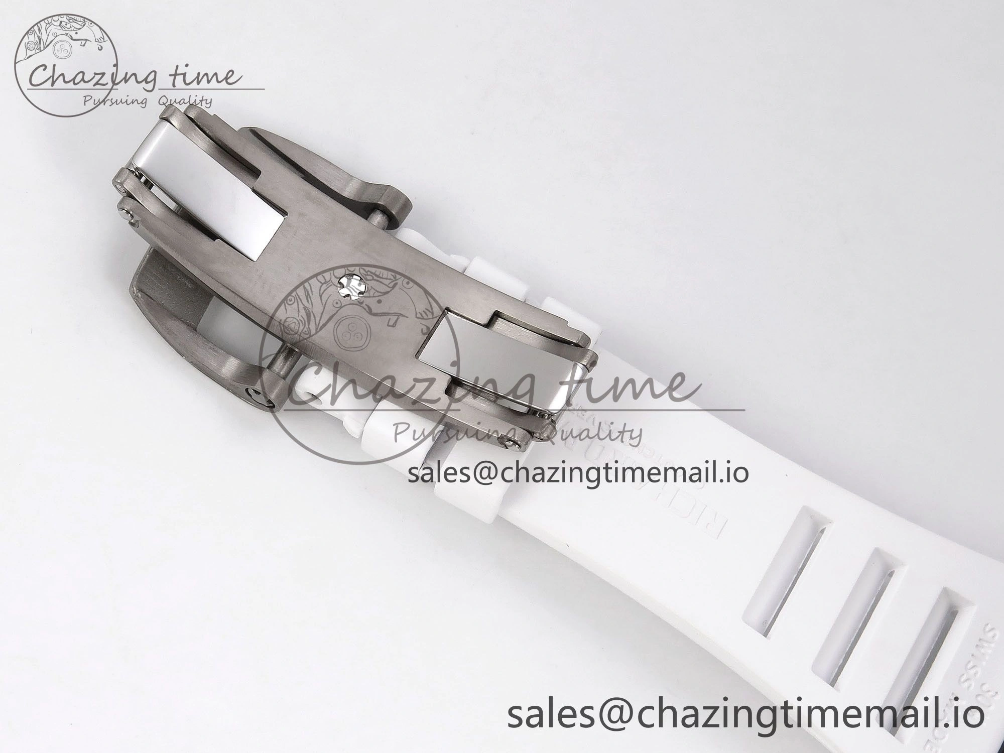 RM055 NTPT ZF 1:1 Best Edition Blue Bezel White Crown on Rubber Strap RMUL2 Super Clone