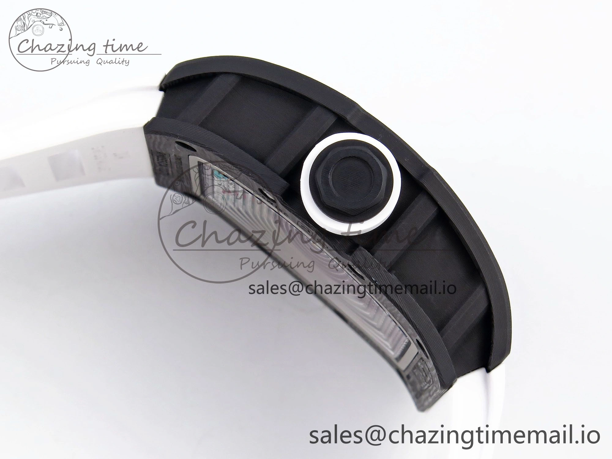 RM055 NTPT ZF 1:1 Best Edition Blue Bezel White Crown on Rubber Strap RMUL2 Super Clone