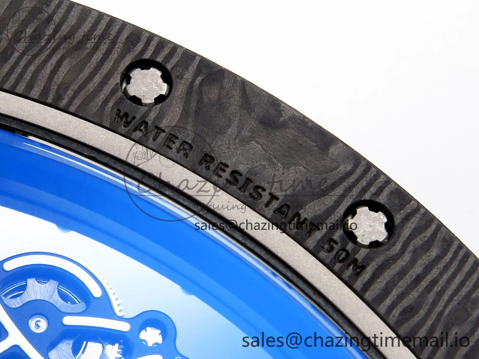 RM055 NTPT ZF 1:1 Best Edition Blue Bezel White Crown on Rubber Strap RMUL2 Super Clone