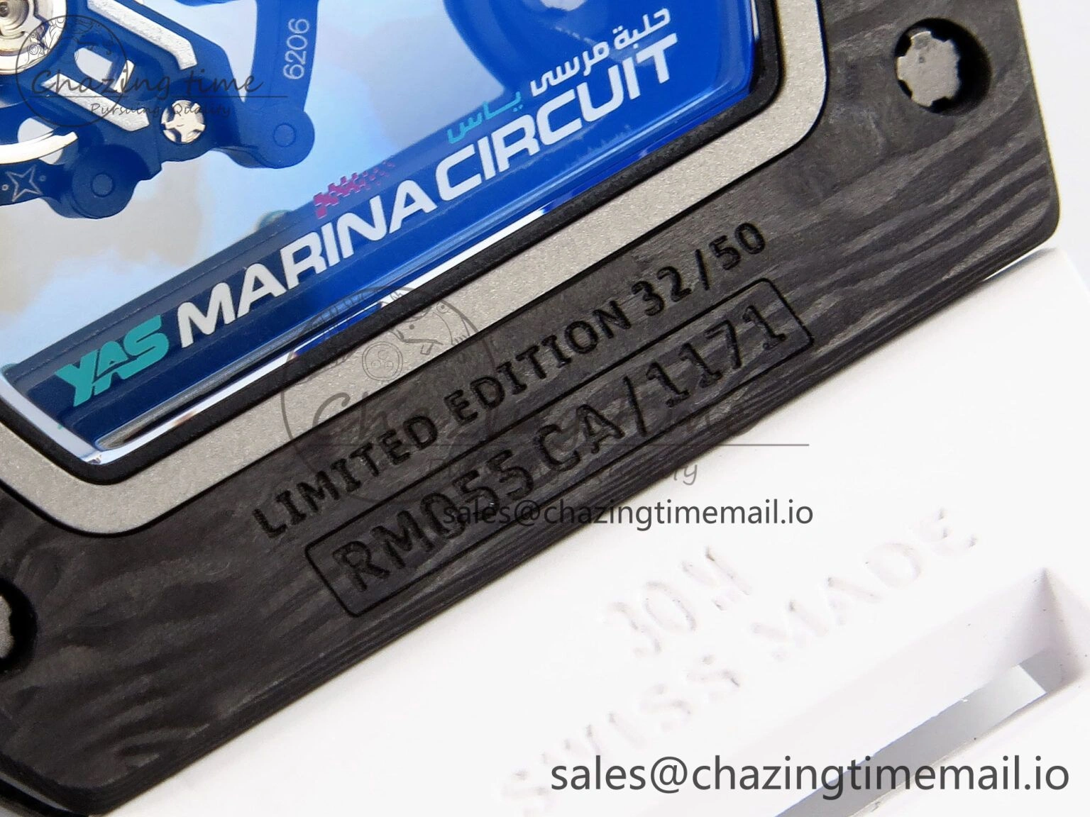 RM055 NTPT ZF 1:1 Best Edition Blue Bezel White Crown on Rubber Strap RMUL2 Super Clone