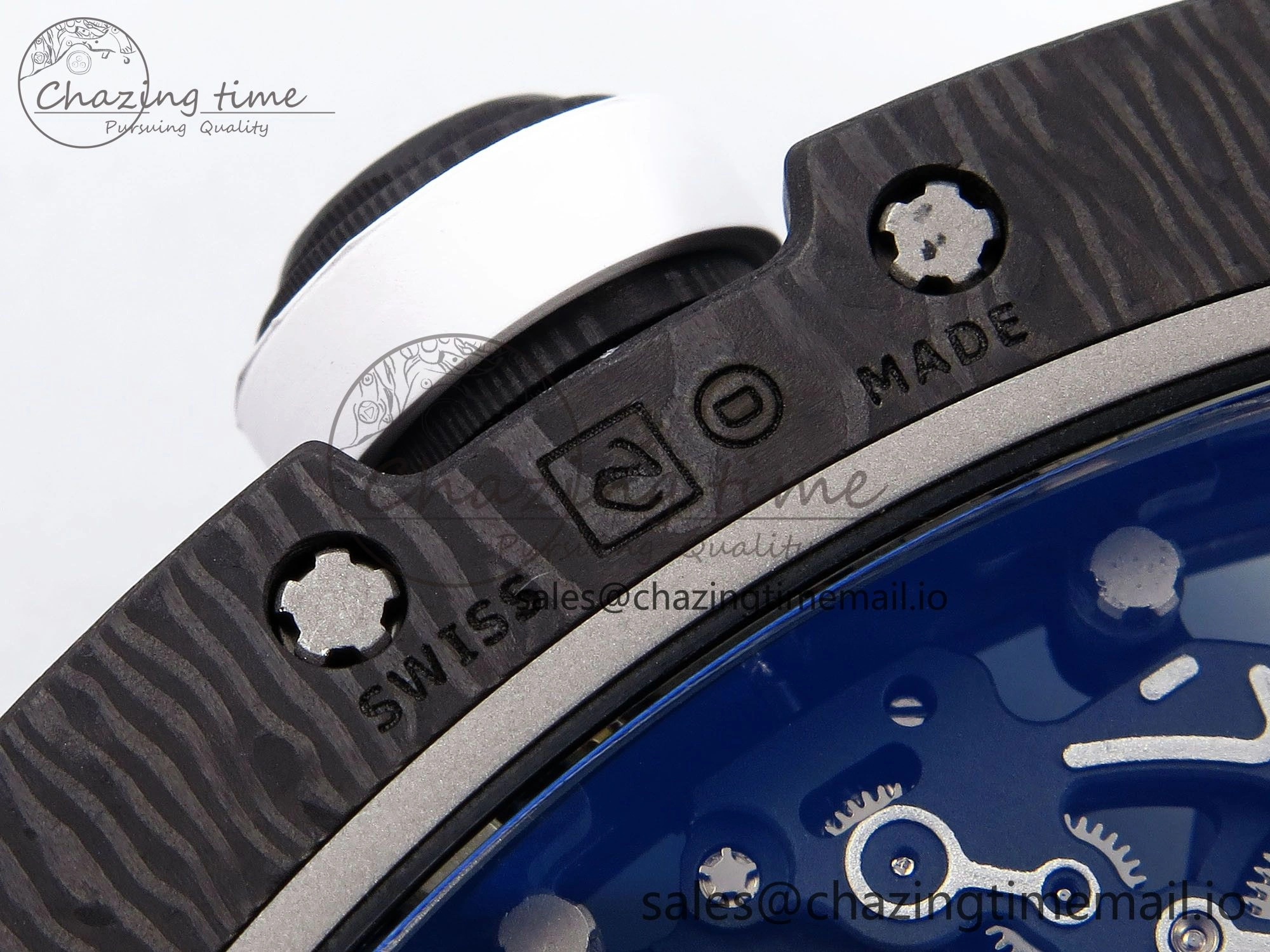 RM055 NTPT ZF 1:1 Best Edition Blue Bezel White Crown on Rubber Strap RMUL2 Super Clone