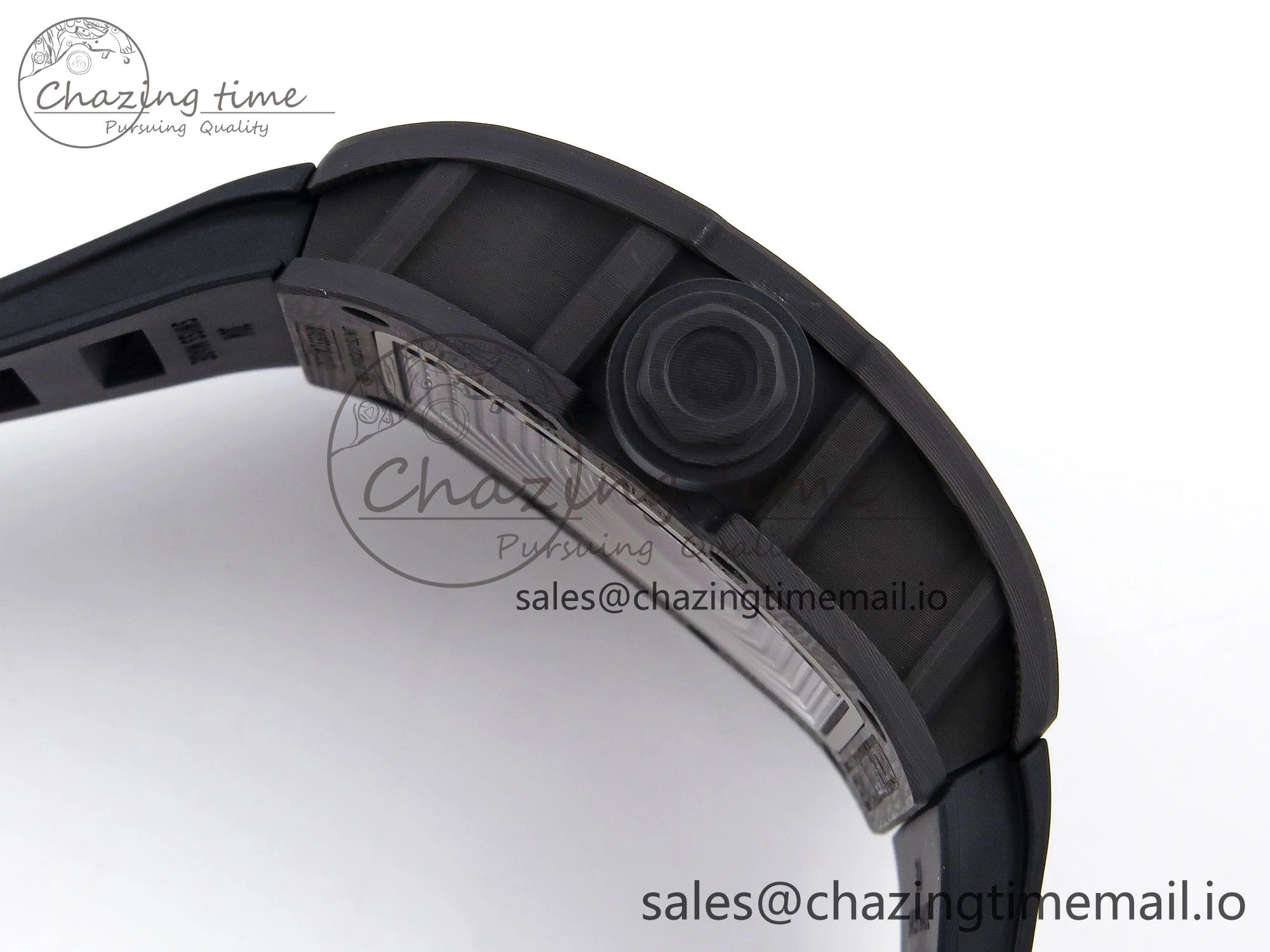RM055 NTPT ZF 1:1 Best Edition Gold Bezel Black Crown on Rubber Strap RMUL2 Super Clone