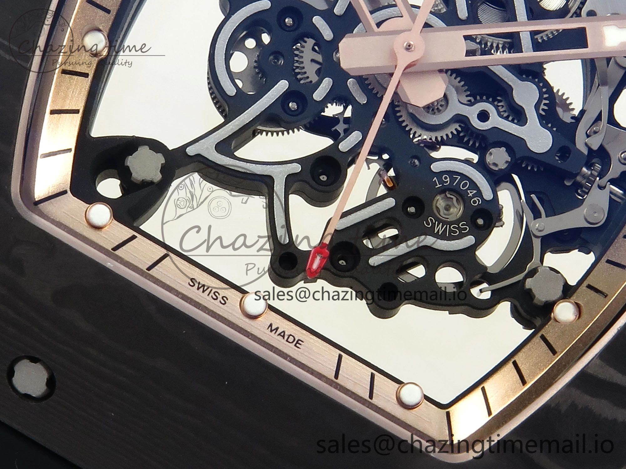 RM055 NTPT ZF 1:1 Best Edition RG Bezel Black Crown on Shark Rubber Strap RMUL2 Super Clone