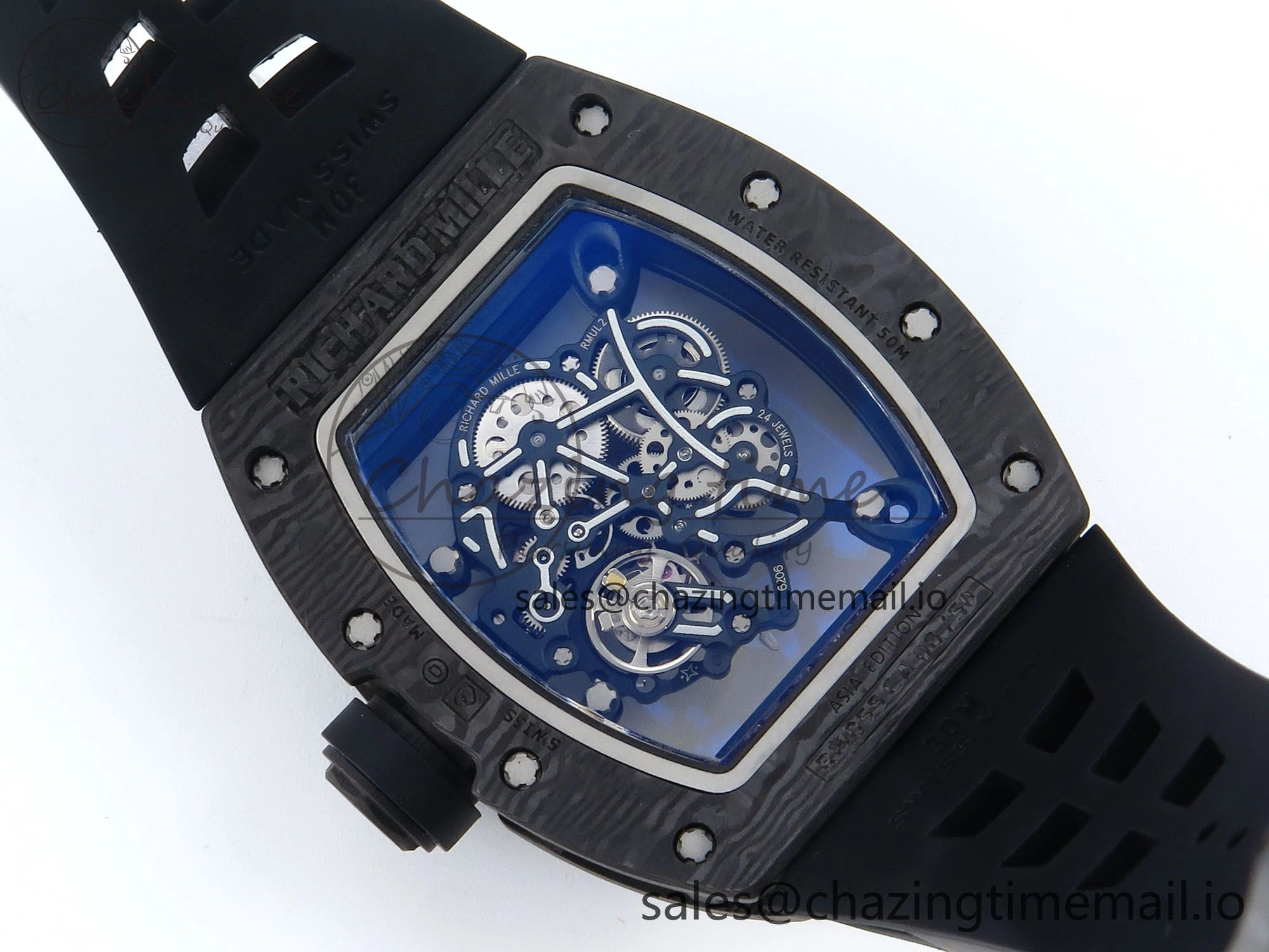RM055 NTPT ZF 1:1 Best Edition RG Bezel Black Crown on Shark Rubber Strap RMUL2 Super Clone