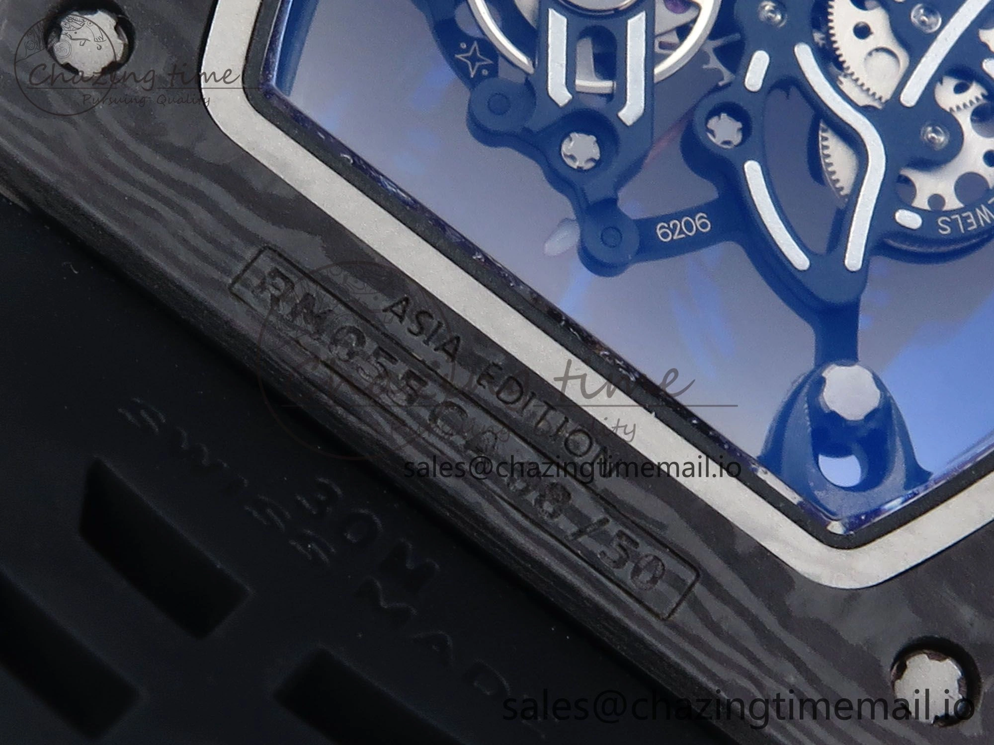 RM055 NTPT ZF 1:1 Best Edition RG Bezel Black Crown on Shark Rubber Strap RMUL2 Super Clone