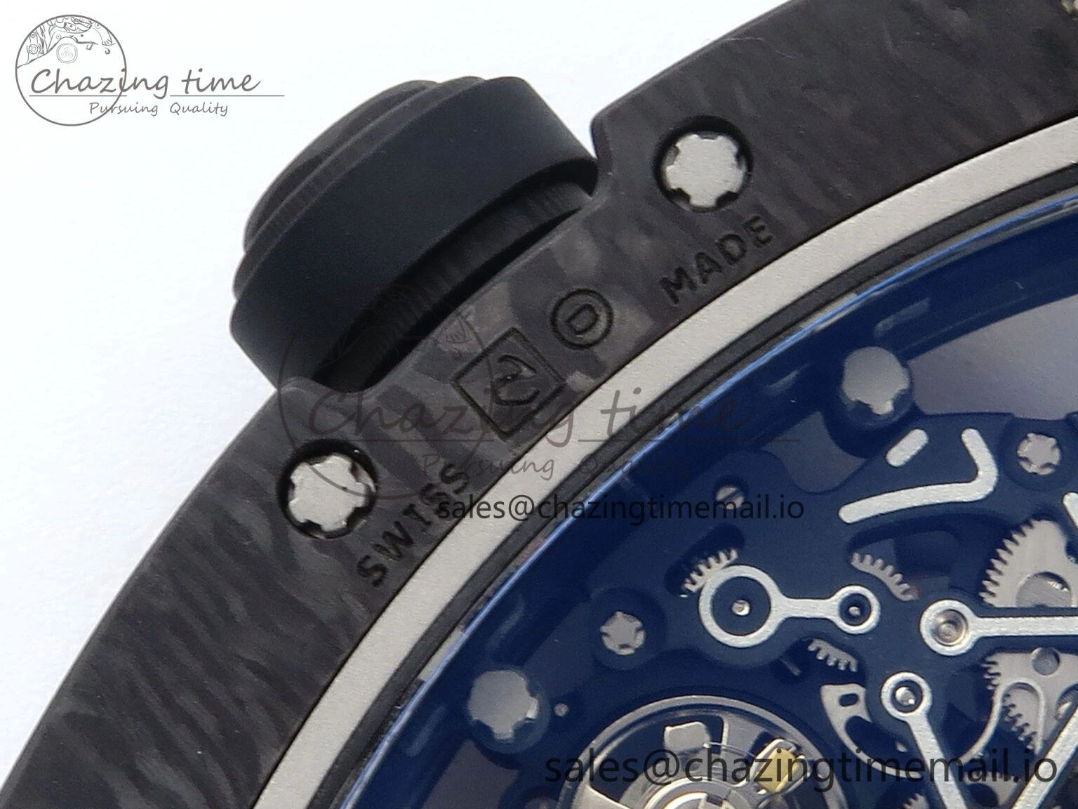 RM055 NTPT ZF 1:1 Best Edition RG Bezel Black Crown on Shark Rubber Strap RMUL2 Super Clone