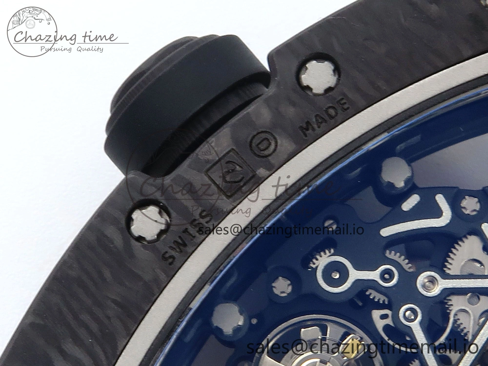 RM055 NTPT ZF 1:1 Best Edition RG Bezel Black Crown on Shark Rubber Strap RMUL2 Super Clone