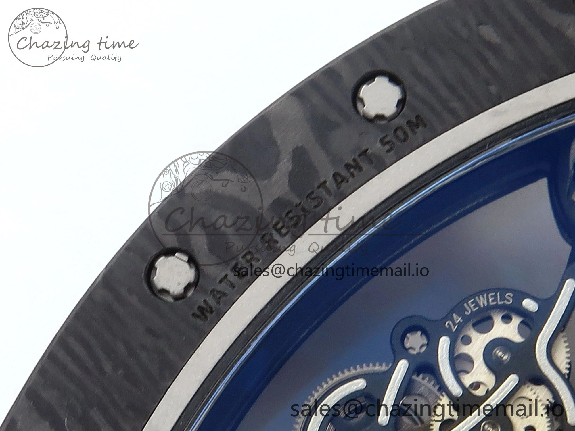 RM055 NTPT ZF 1:1 Best Edition RG Bezel Black Crown on Shark Rubber Strap RMUL2 Super Clone