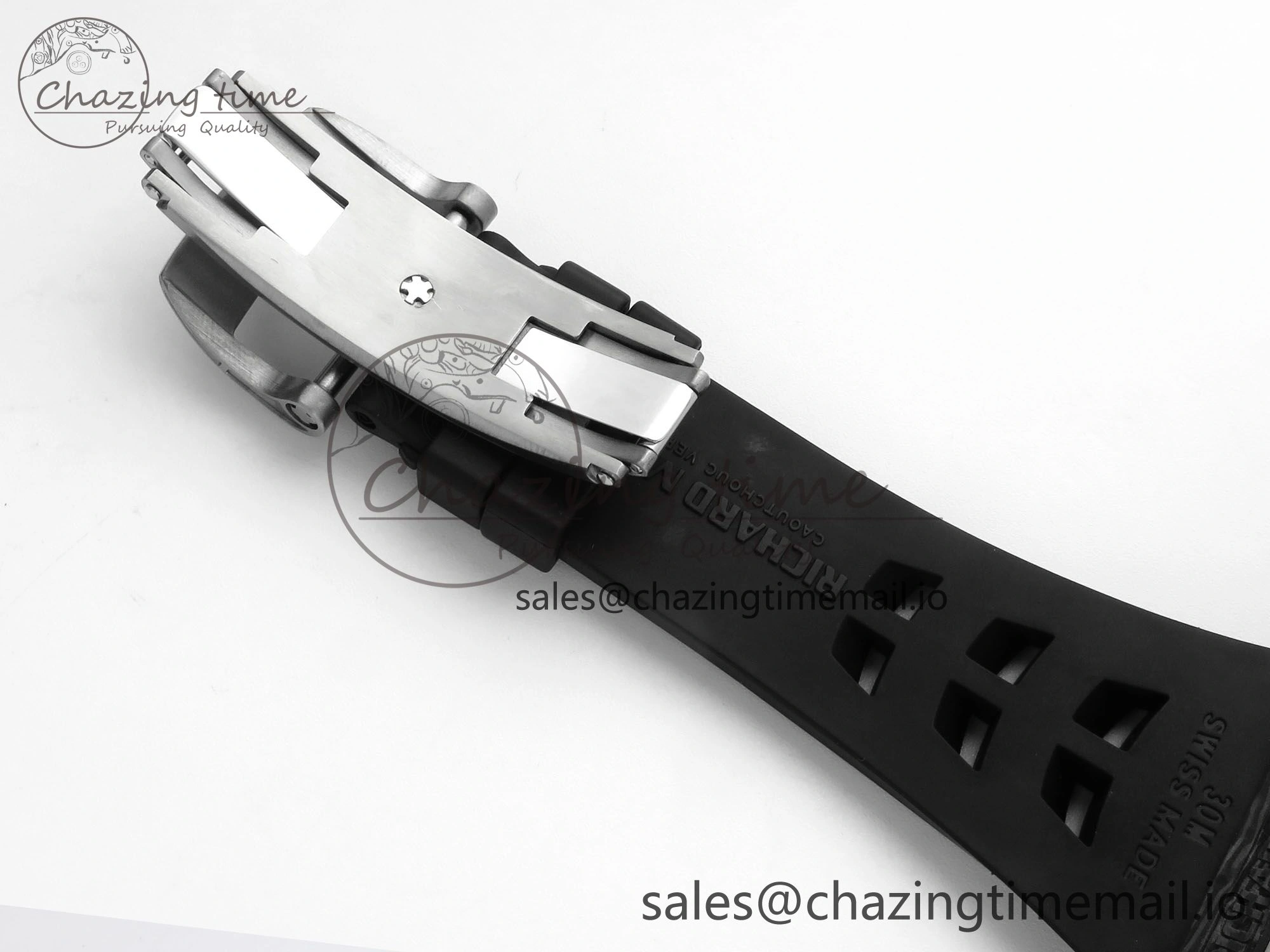 RM055 NTPT ZF 1:1 Best Edition RG Bezel Black Crown on Shark Rubber Strap RMUL2 Super Clone