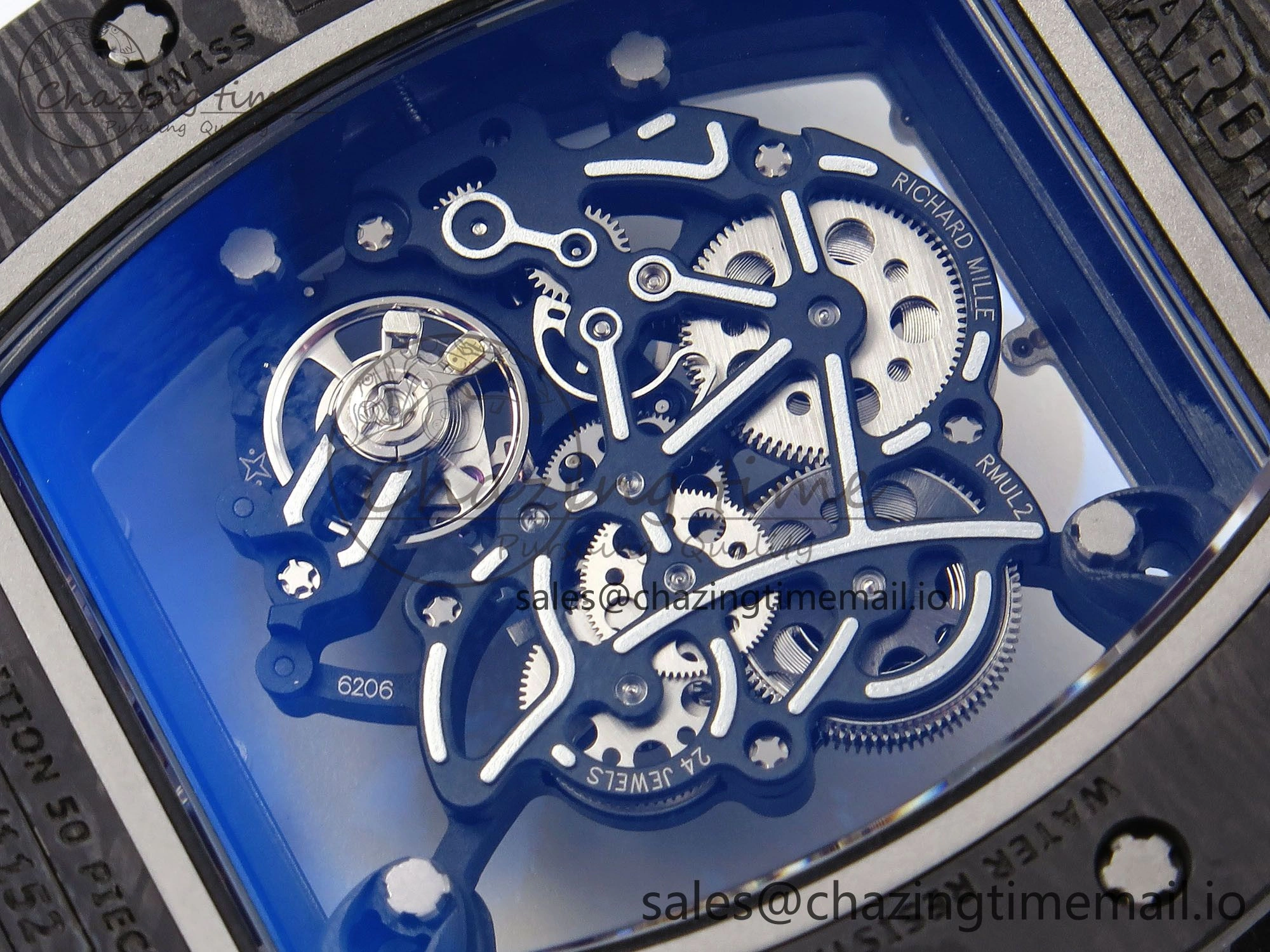 RM055 NTPT ZF 1:1 Best Edition White Bezel Red Crown on Black Rubber Strap RMUL2 Super Clone