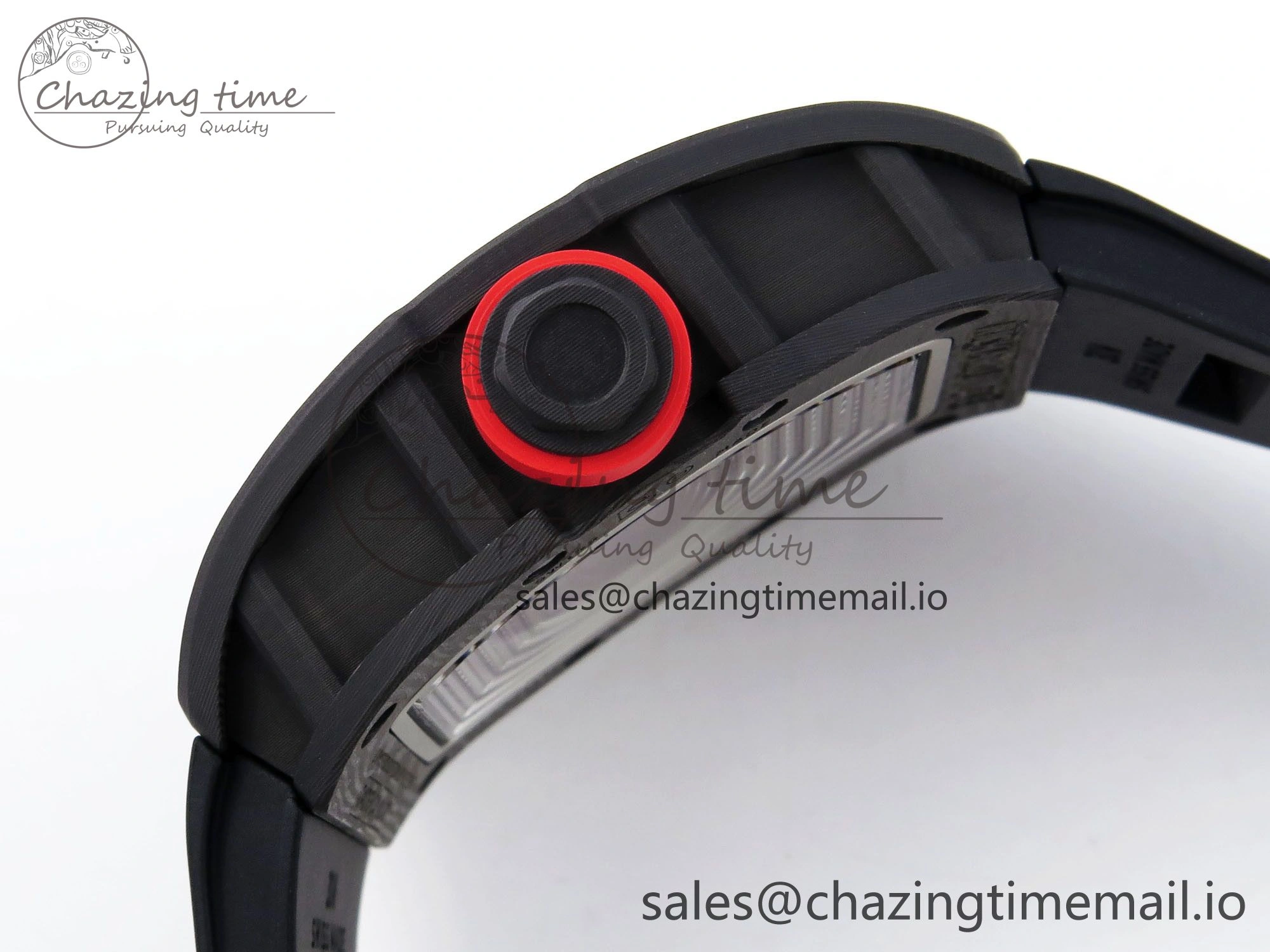 RM055 NTPT ZF 1:1 Best Edition White Bezel Red Crown on Black Rubber Strap RMUL2 Super Clone