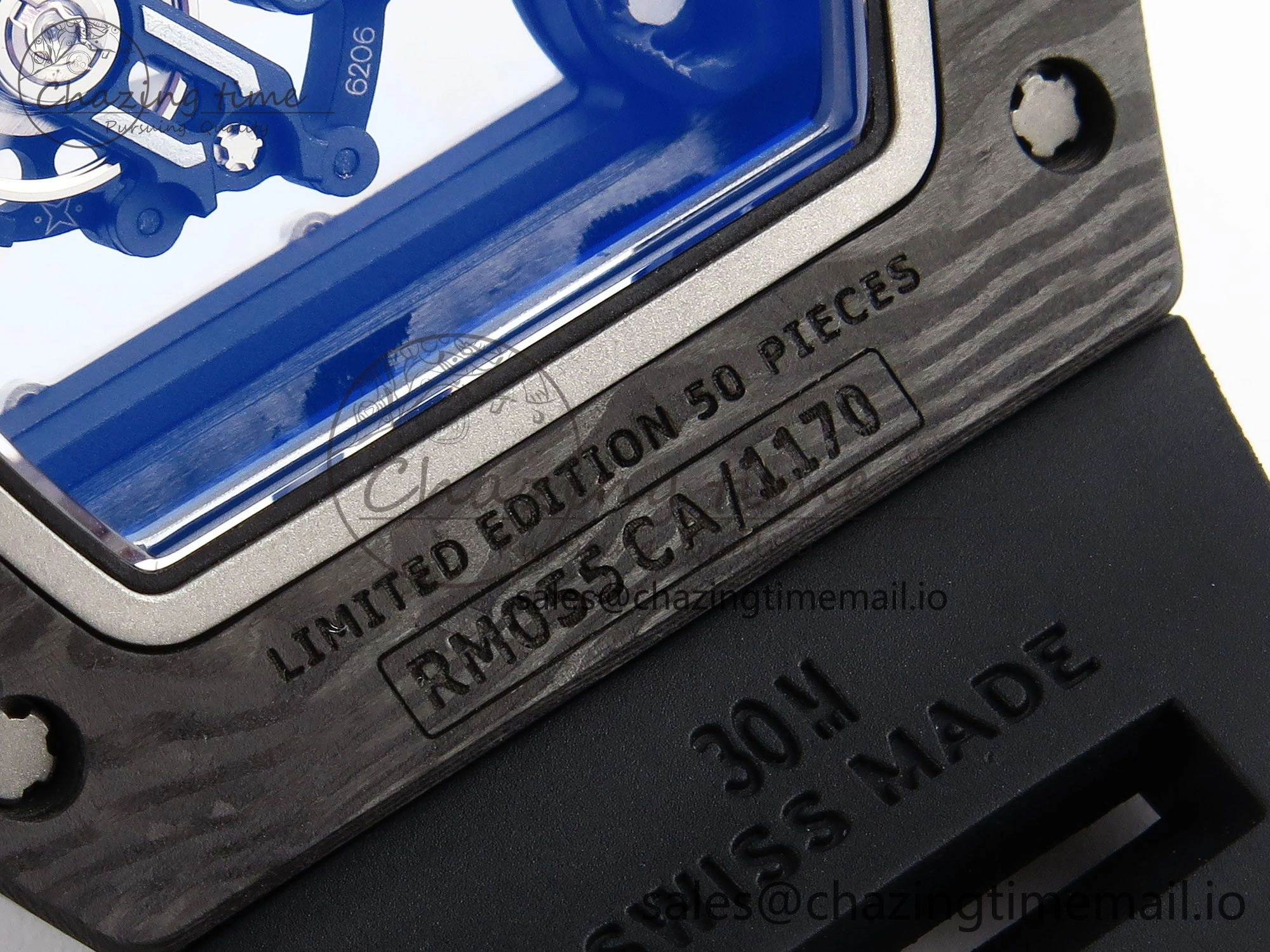 RM055 NTPT ZF 1:1 Best Edition White Bezel Red Crown on Black Rubber Strap RMUL2 Super Clone
