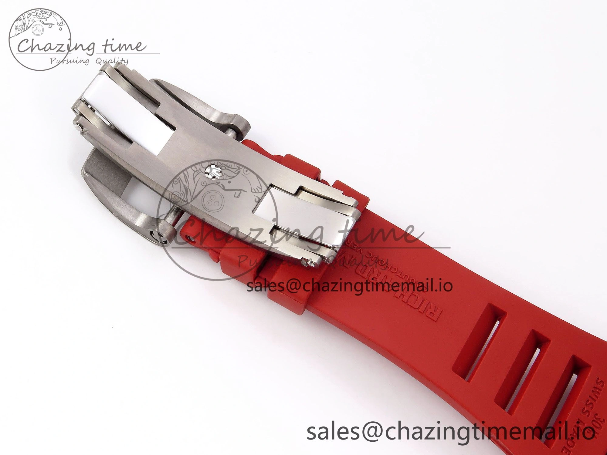 RM055 NTPT ZF 1:1 Best Edition White Bezel Red Crown on Red Rubber Strap RMUL2 Super Clone