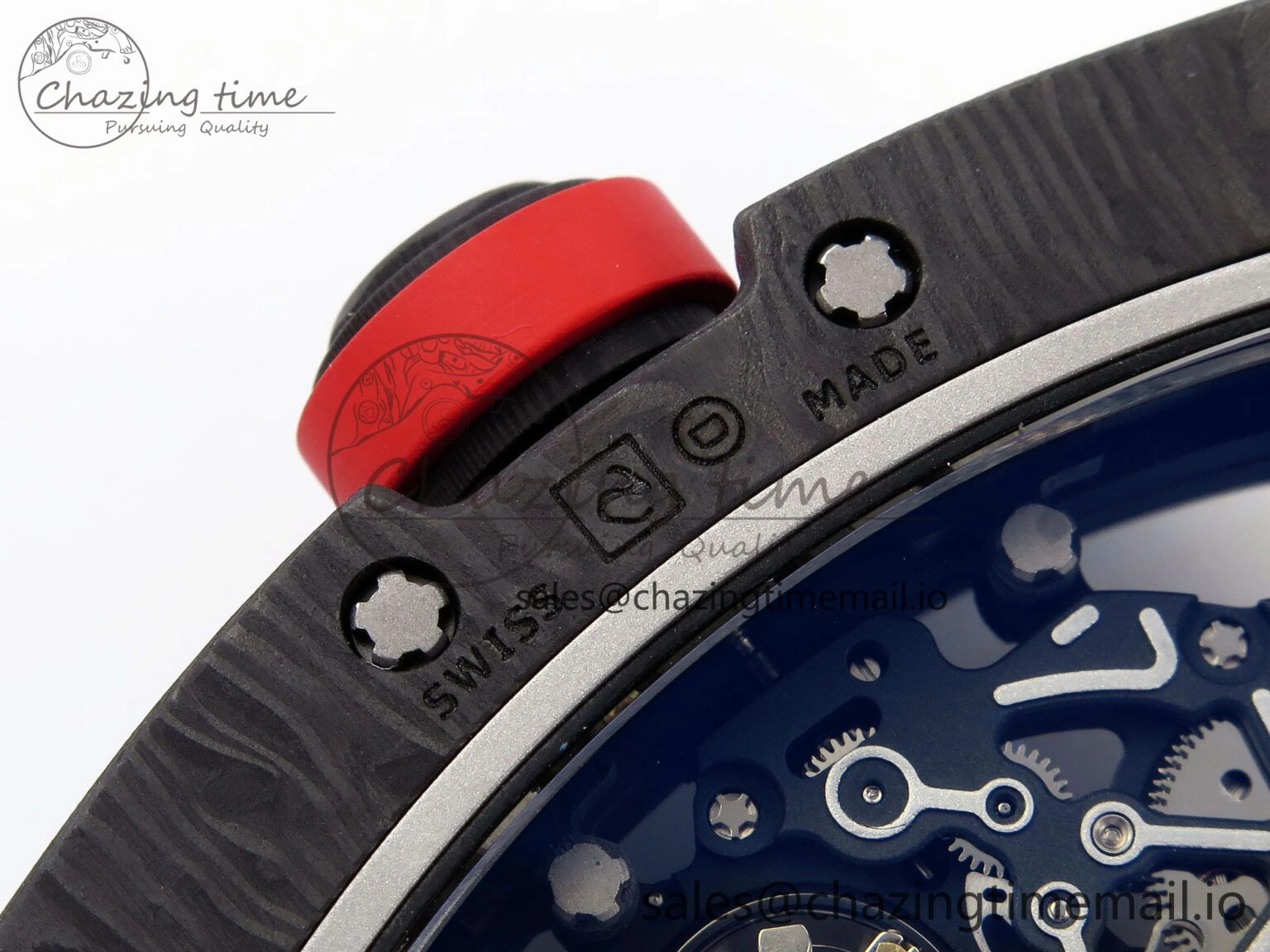RM055 NTPT ZF 1:1 Best Edition White Bezel Red Crown on Red Rubber Strap RMUL2 Super Clone