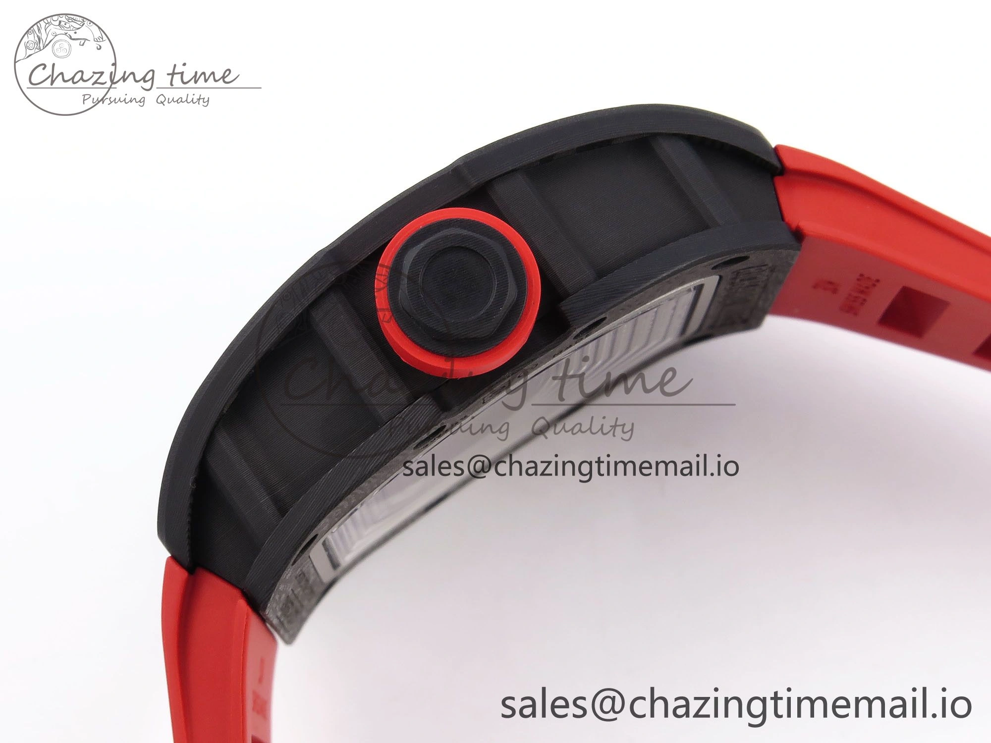 RM055 NTPT ZF 1:1 Best Edition White Bezel Red Crown on Red Rubber Strap RMUL2 Super Clone