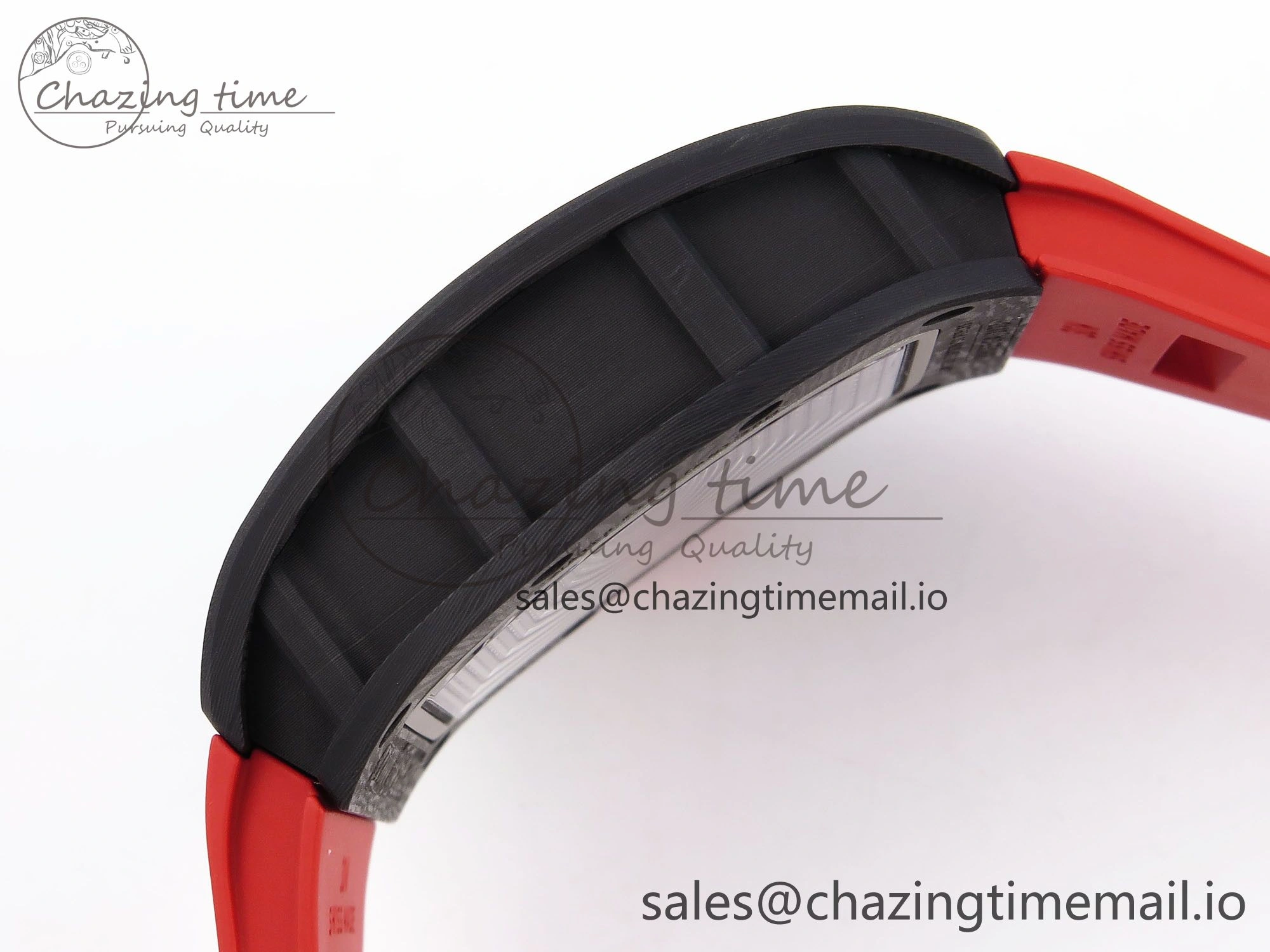 RM055 NTPT ZF 1:1 Best Edition White Bezel Red Crown on Red Rubber Strap RMUL2 Super Clone