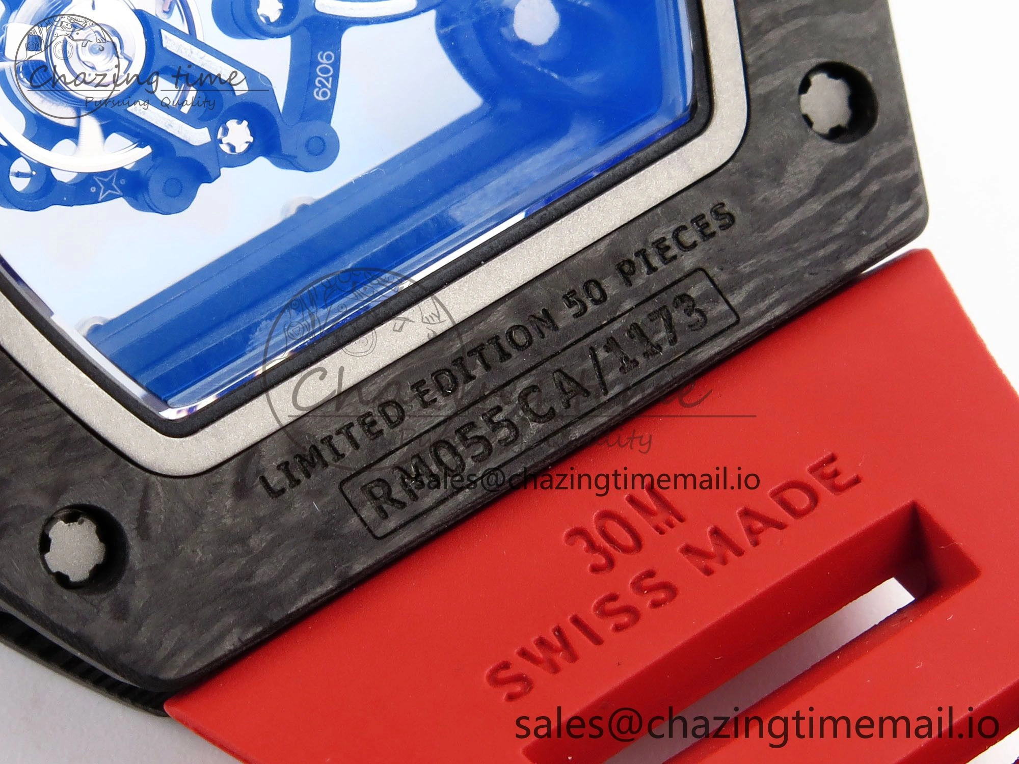 RM055 NTPT ZF 1:1 Best Edition White Bezel Red Crown on Red Rubber Strap RMUL2 Super Clone