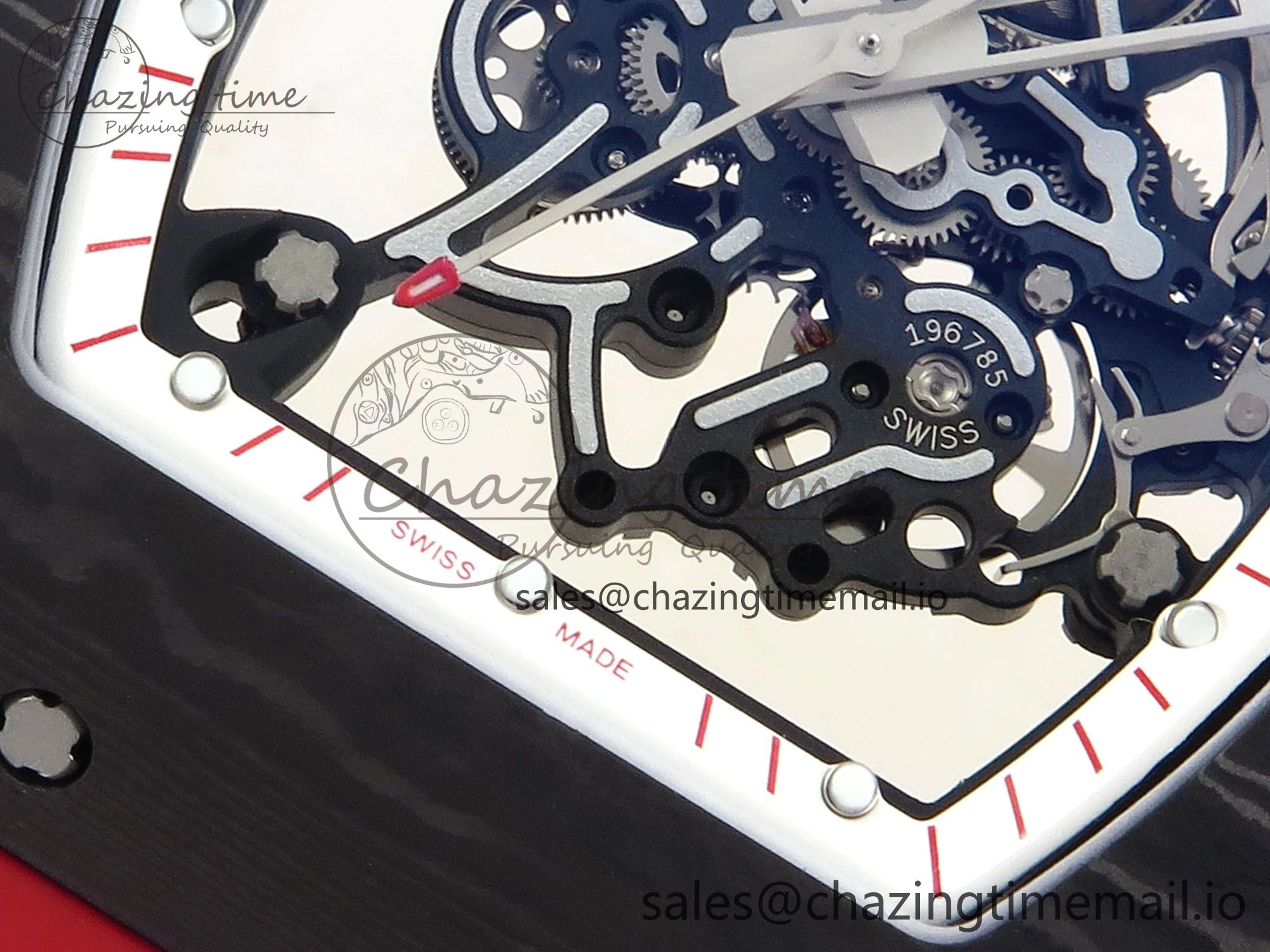 RM055 NTPT ZF 1:1 Best Edition White Bezel Red Crown on Shark Rubber Strap RMUL2 Super Clone