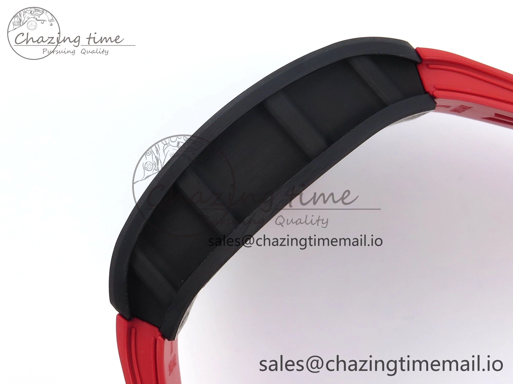 RM055 NTPT ZF 1:1 Best Edition White Bezel Red Crown on Shark Rubber Strap RMUL2 Super Clone
