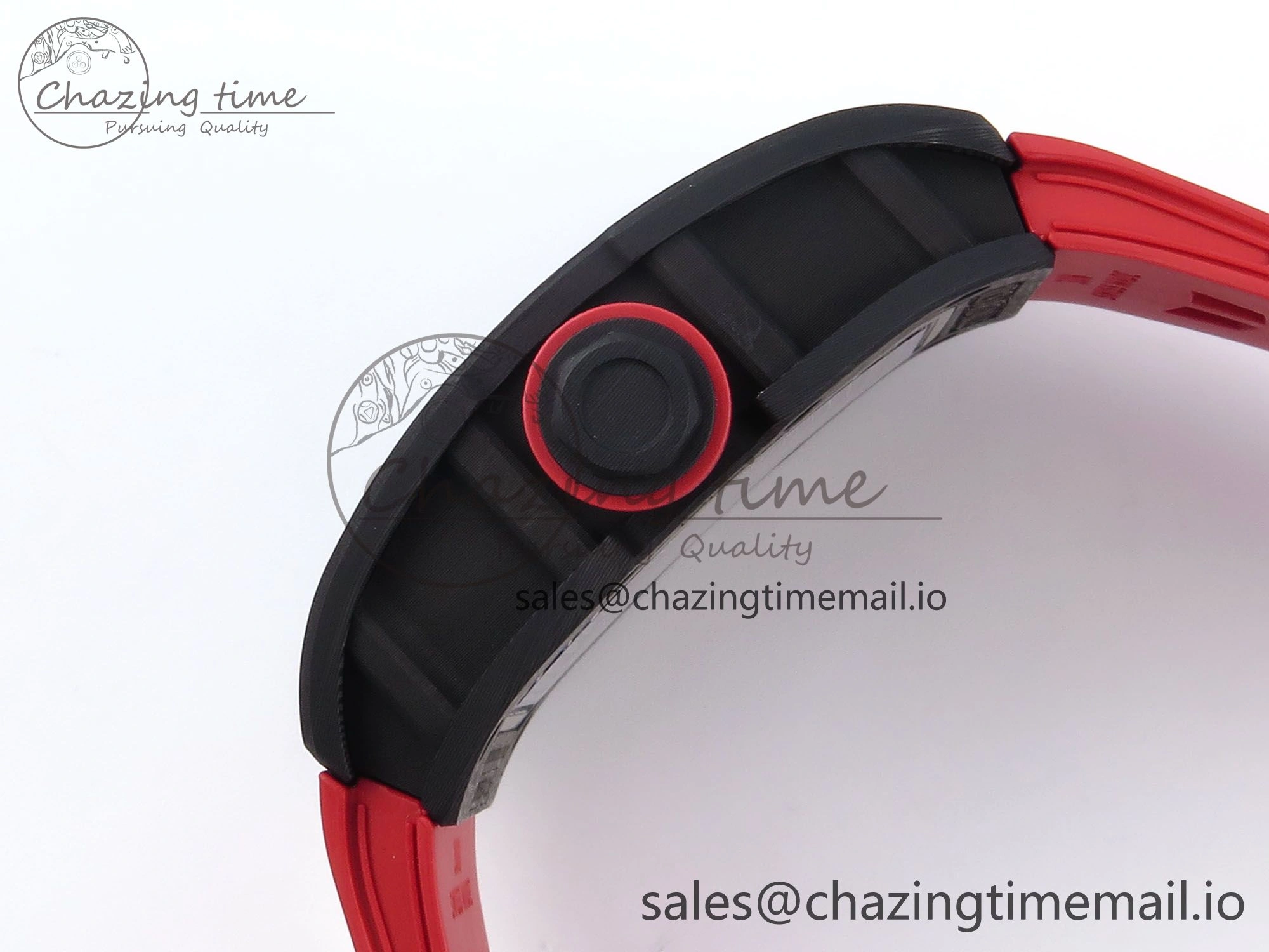 RM055 NTPT ZF 1:1 Best Edition White Bezel Red Crown on Shark Rubber Strap RMUL2 Super Clone