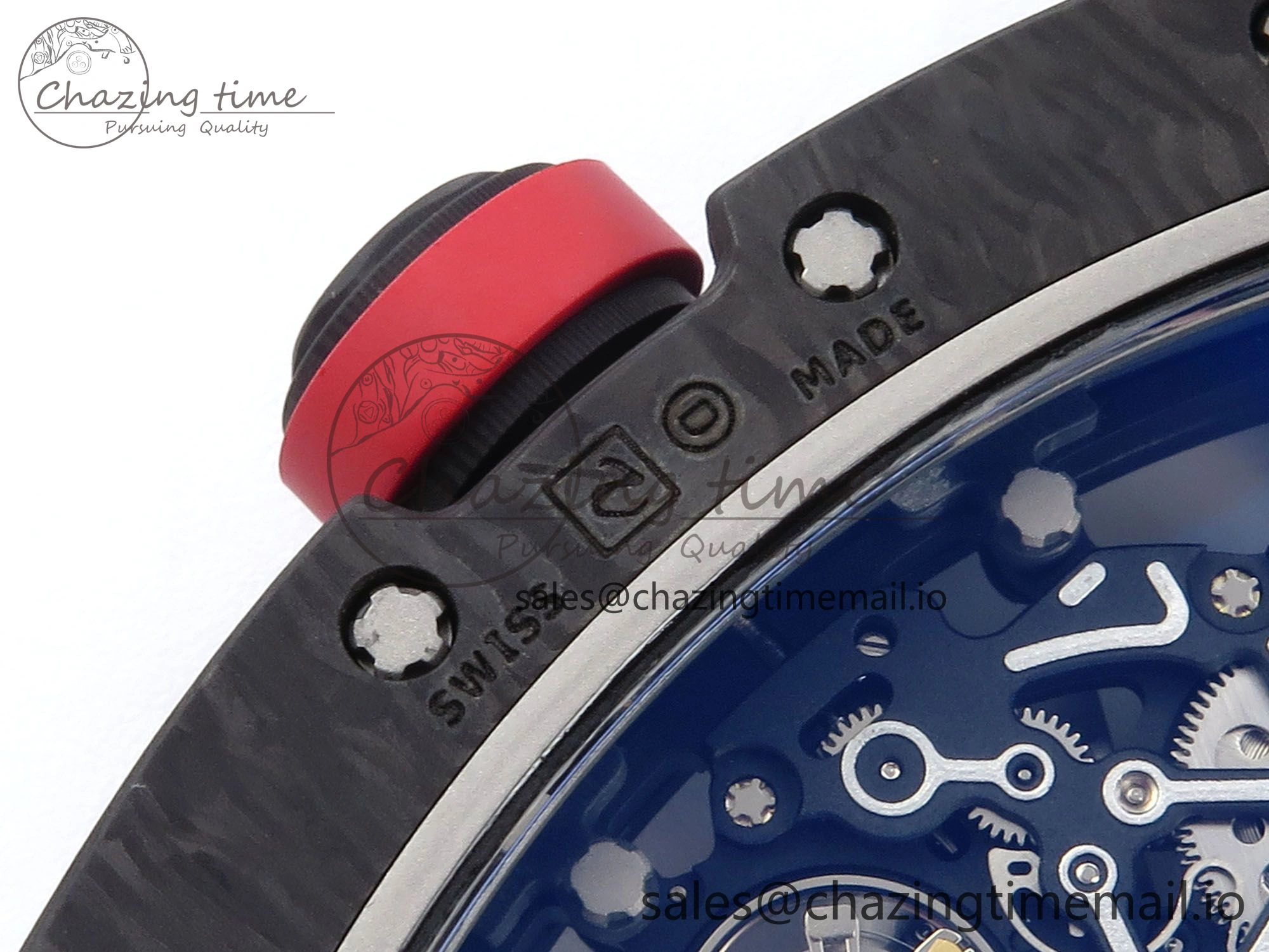 RM055 NTPT ZF 1:1 Best Edition White Bezel Red Crown on Shark Rubber Strap RMUL2 Super Clone