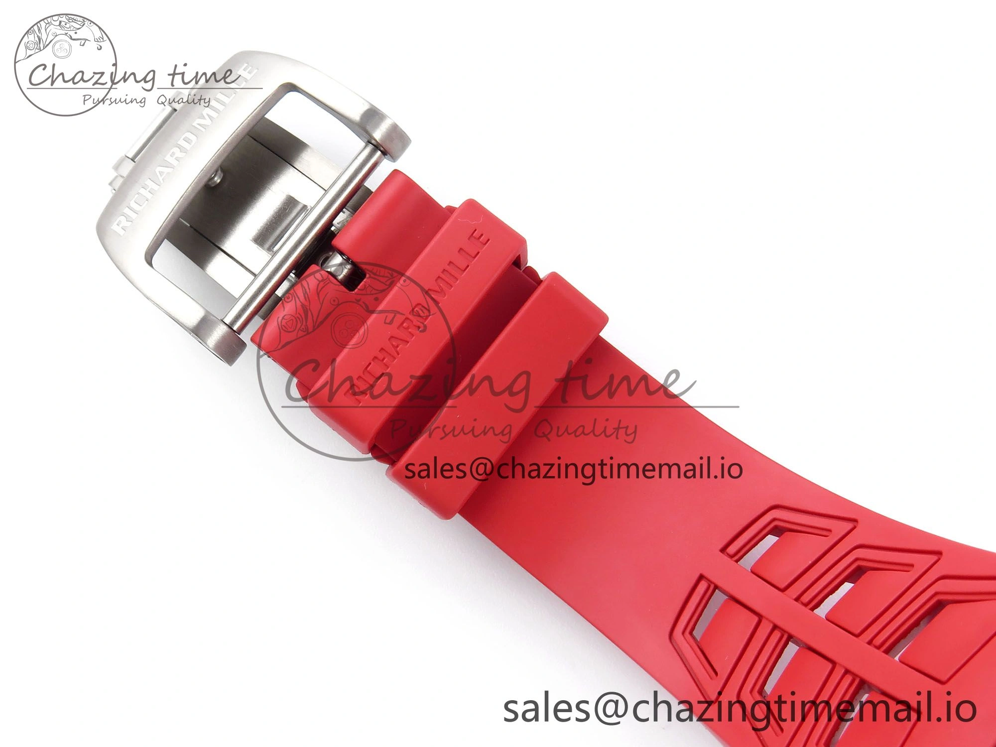 RM055 NTPT ZF 1:1 Best Edition White Bezel Red Crown on Shark Rubber Strap RMUL2 Super Clone