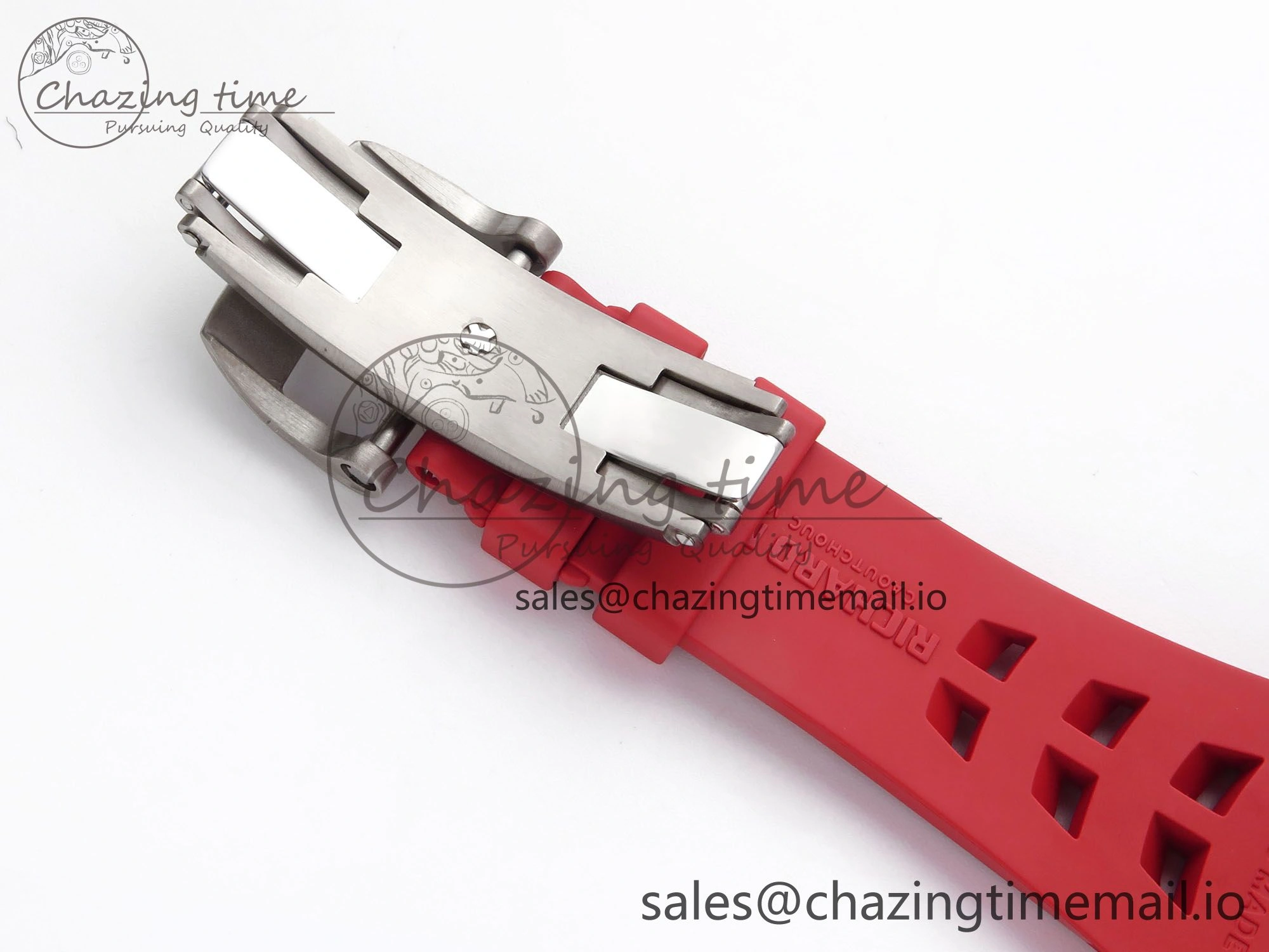 RM055 NTPT ZF 1:1 Best Edition White Bezel Red Crown on Shark Rubber Strap RMUL2 Super Clone