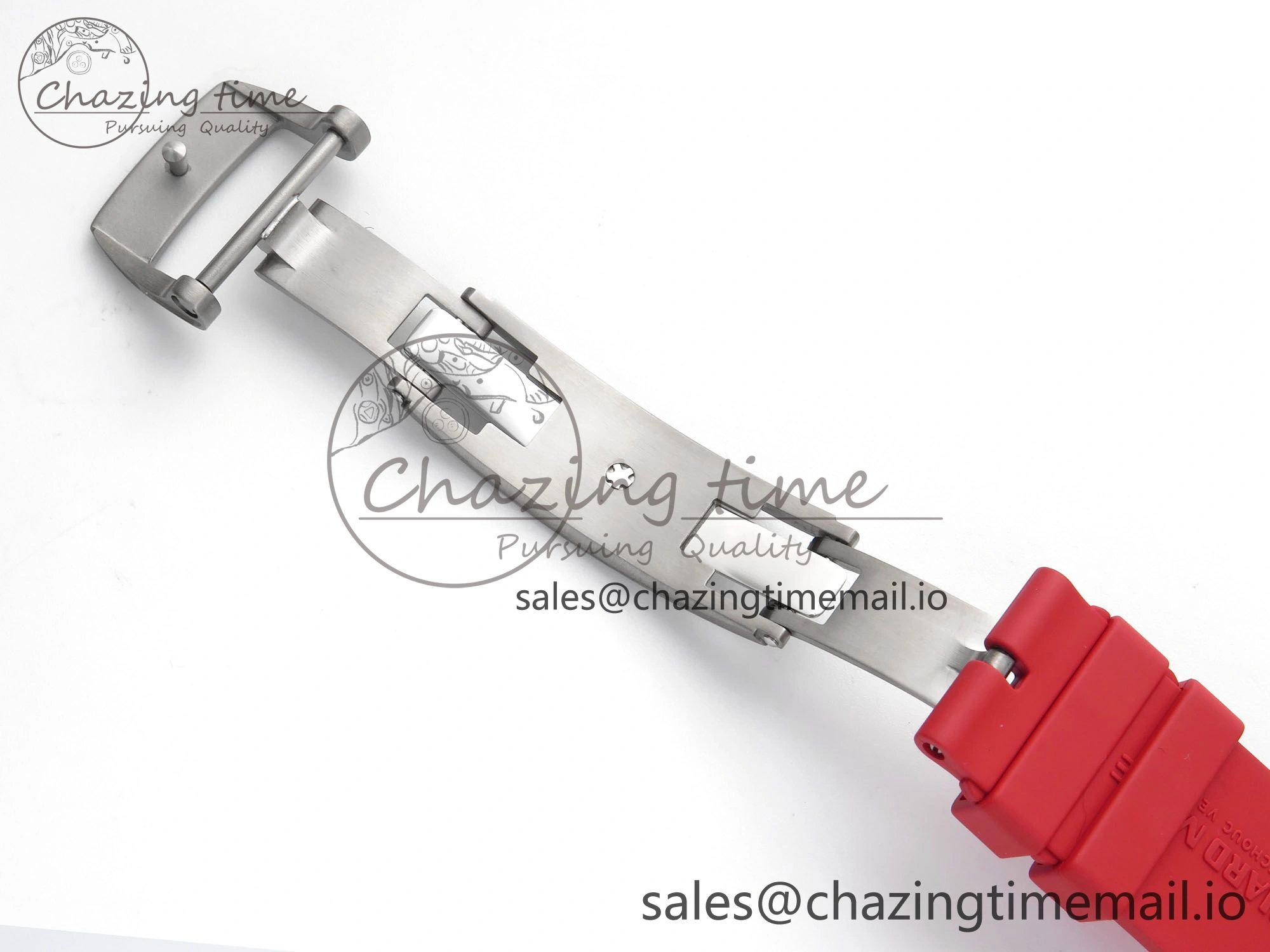 RM055 NTPT ZF 1:1 Best Edition White Bezel Red Crown on Shark Rubber Strap RMUL2 Super Clone