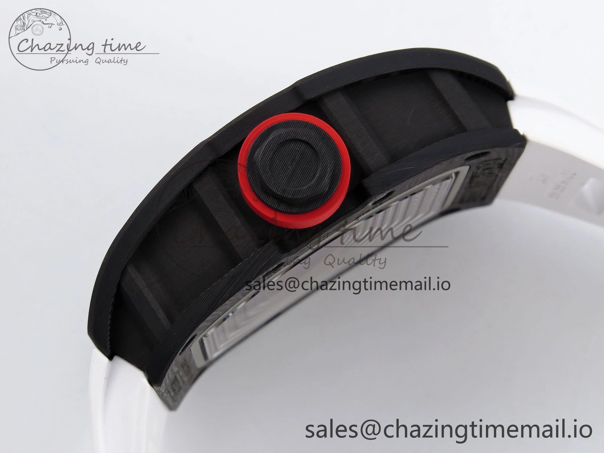 RM055 NTPT ZF 1:1 Best Edition White Bezel Red Crown on White Rubber Strap RMUL2 Super Clone