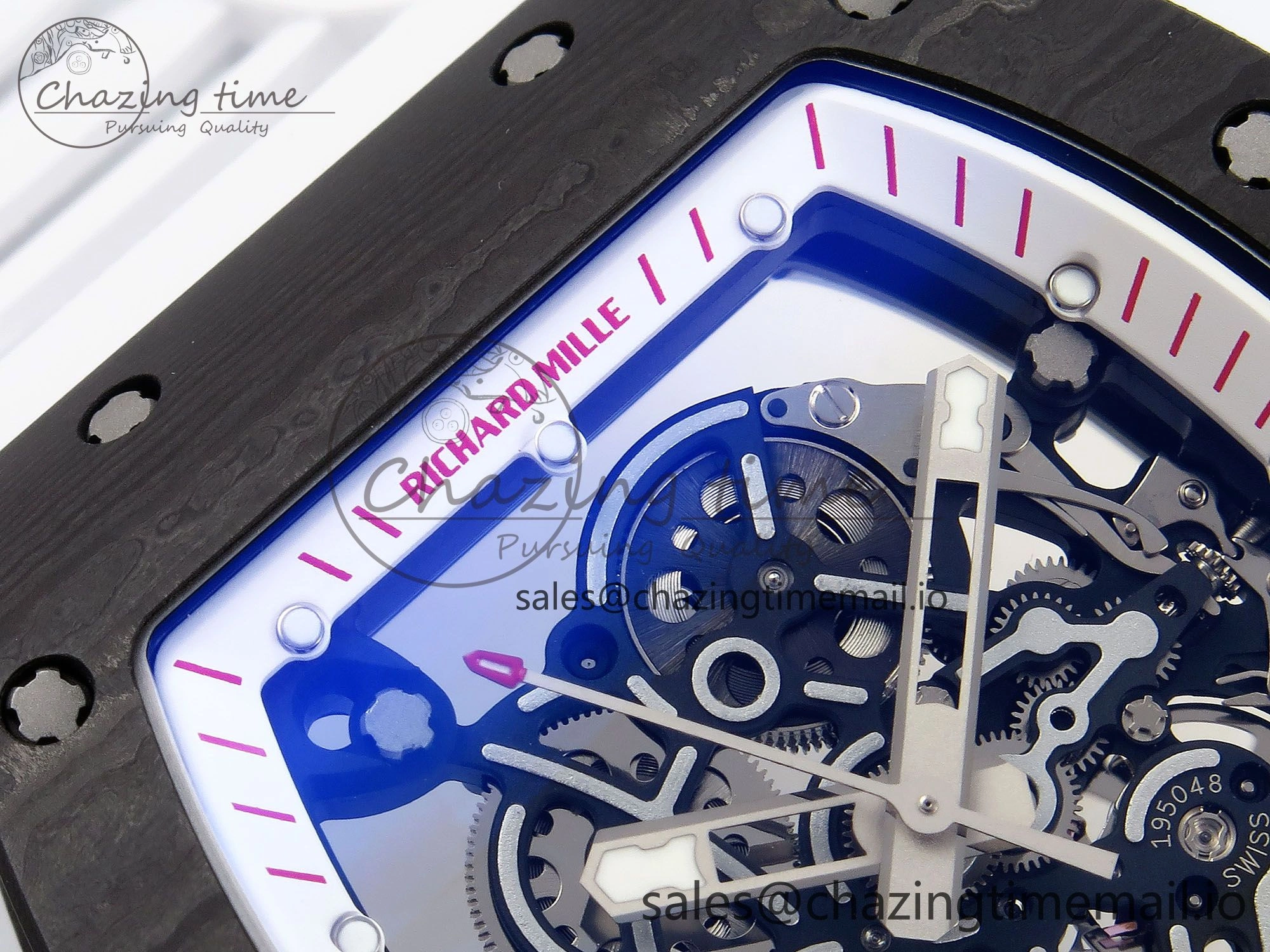 RM055 NTPT ZF 1:1 Best Edition White Bezel White Crown on Rubber Strap RMUL2 Super Clone