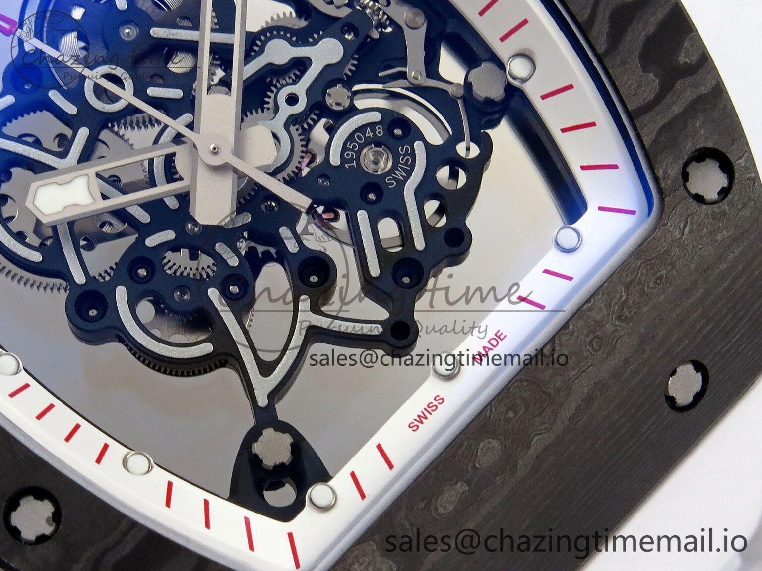 RM055 NTPT ZF 1:1 Best Edition White Bezel White Crown on Rubber Strap RMUL2 Super Clone