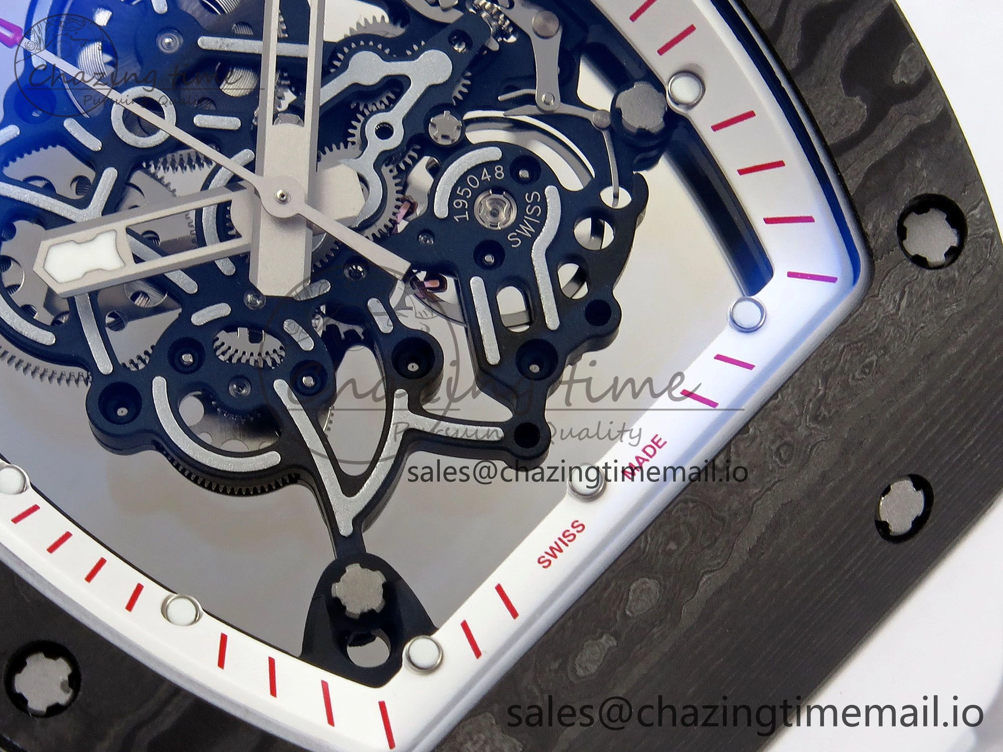 RM055 NTPT ZF 1:1 Best Edition White Bezel White Crown on Rubber Strap RMUL2 Super Clone