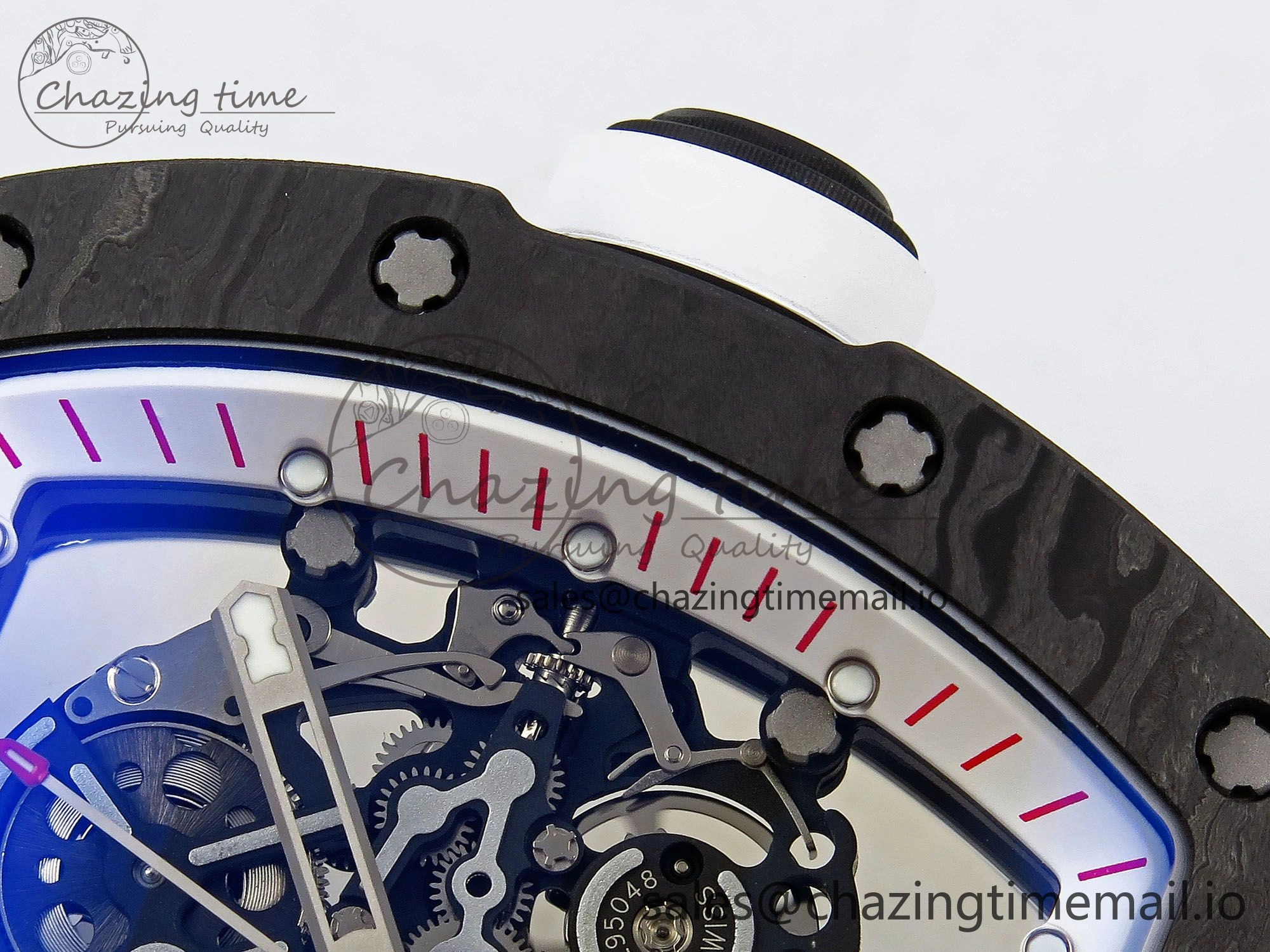RM055 NTPT ZF 1:1 Best Edition White Bezel White Crown on Rubber Strap RMUL2 Super Clone