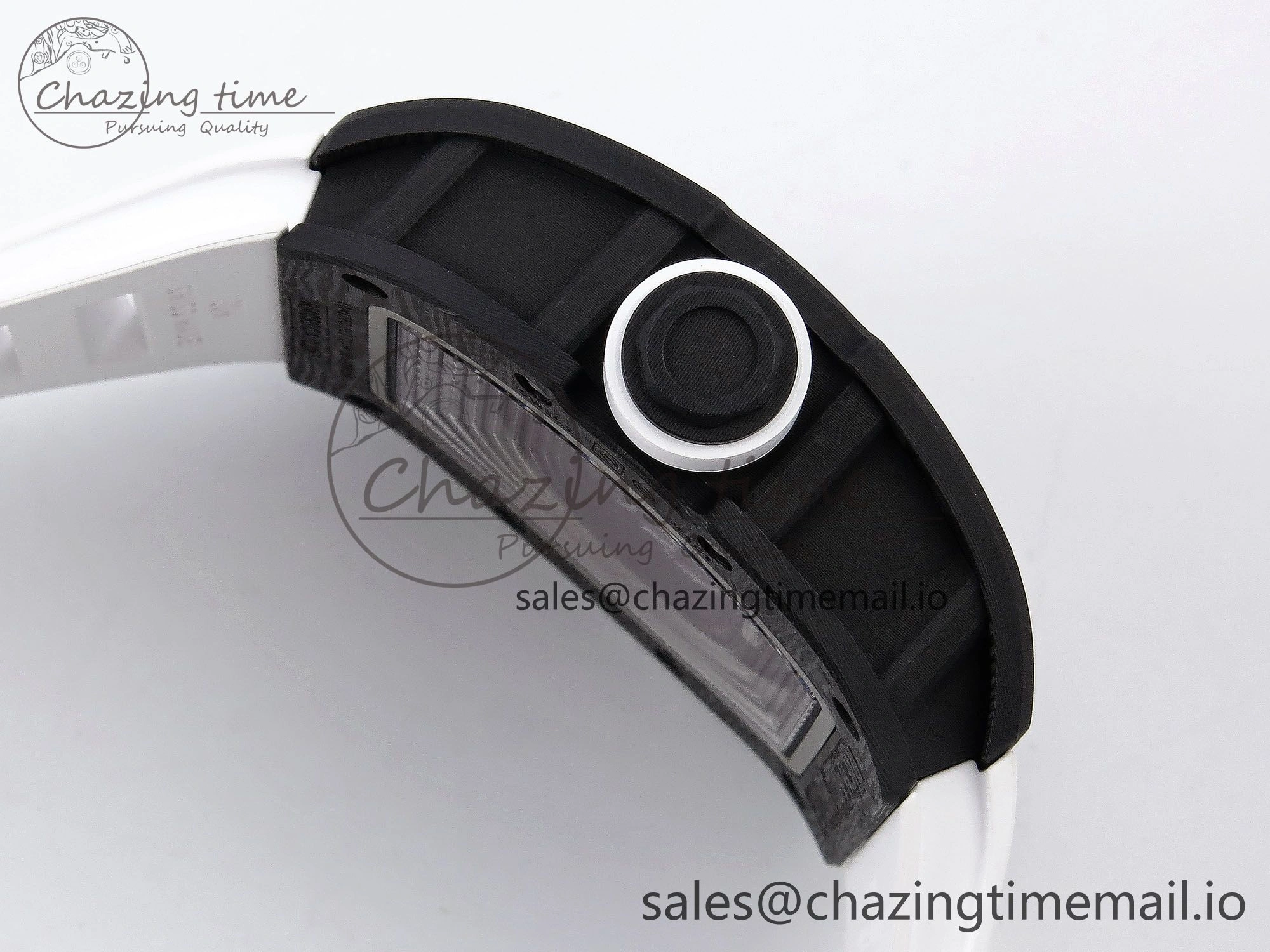 RM055 NTPT ZF 1:1 Best Edition White Bezel White Crown on Rubber Strap RMUL2 Super Clone